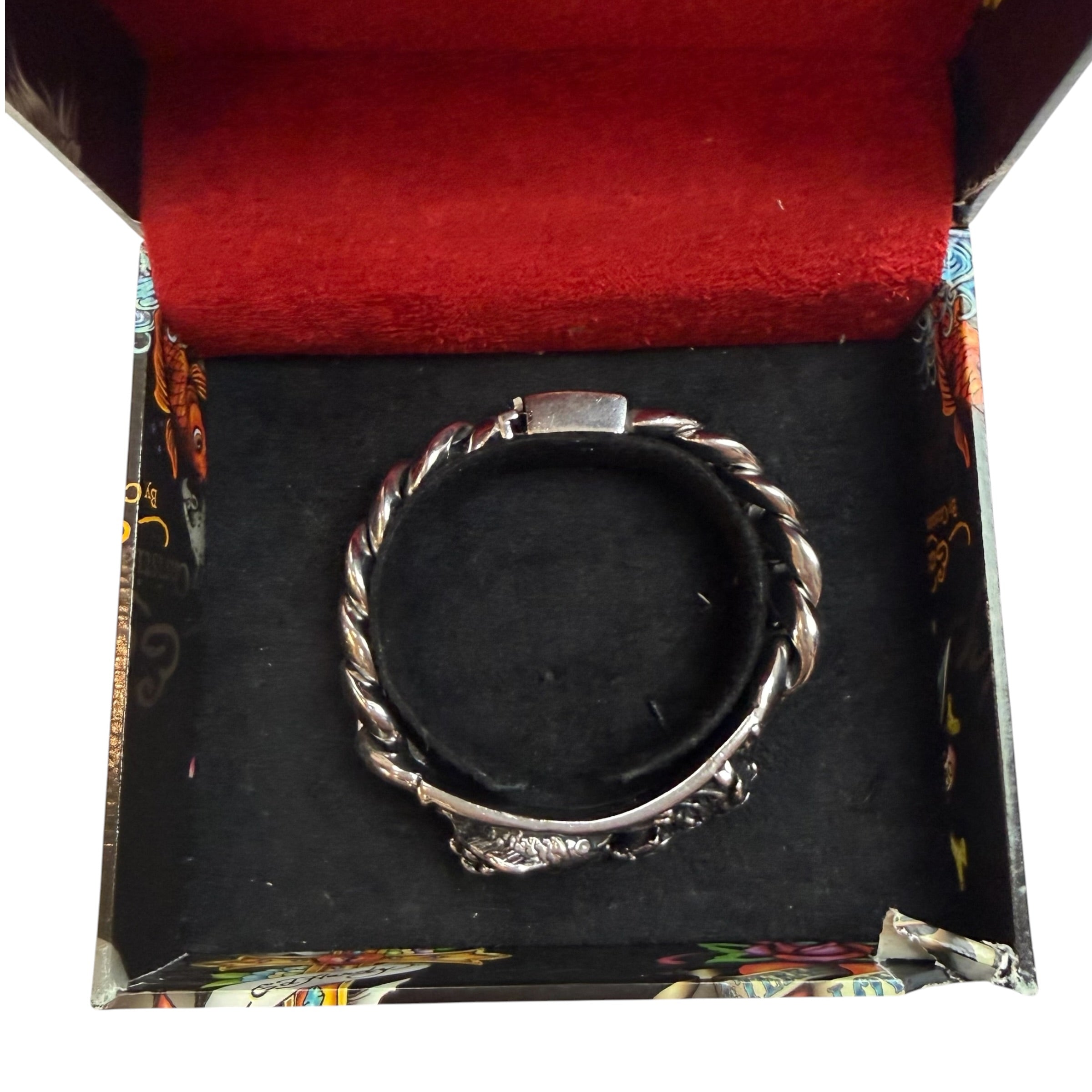 Vintage Y2K Ed Hardy Koi Fish Bracelet Stainless Steel