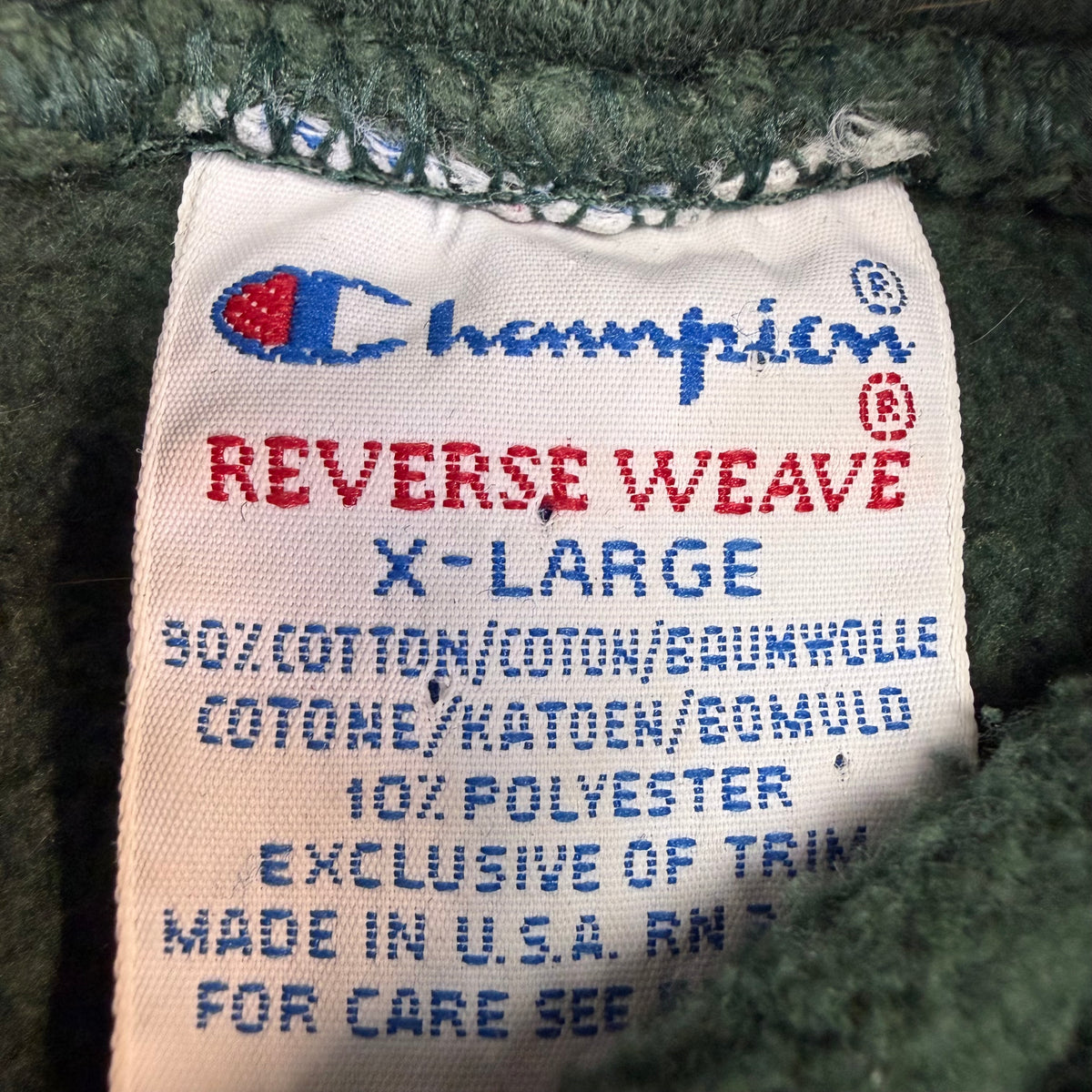 Vintage Champion Reverse Weave Hoodie Faded Green