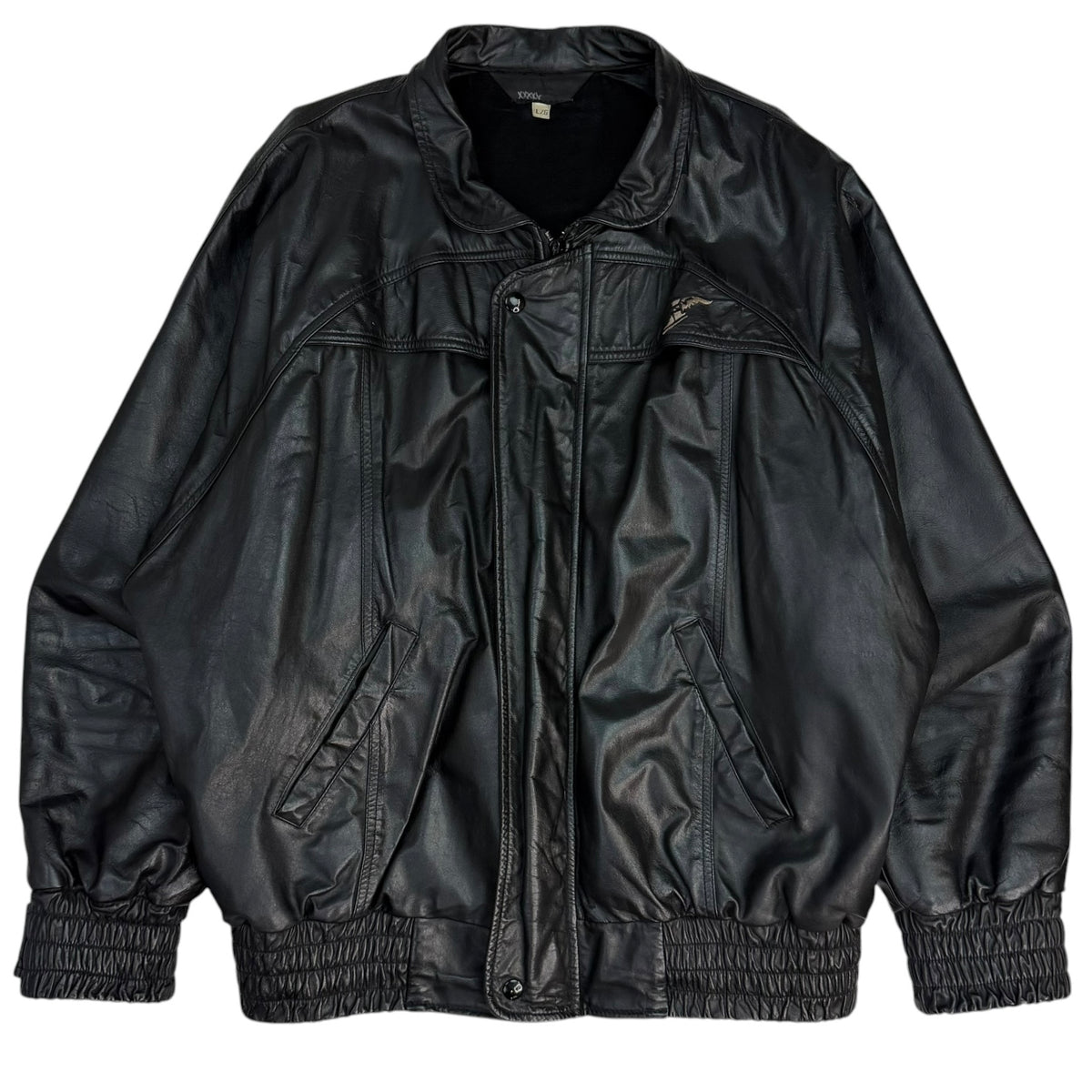 Vintage Winged Boot Leather Jacket Black