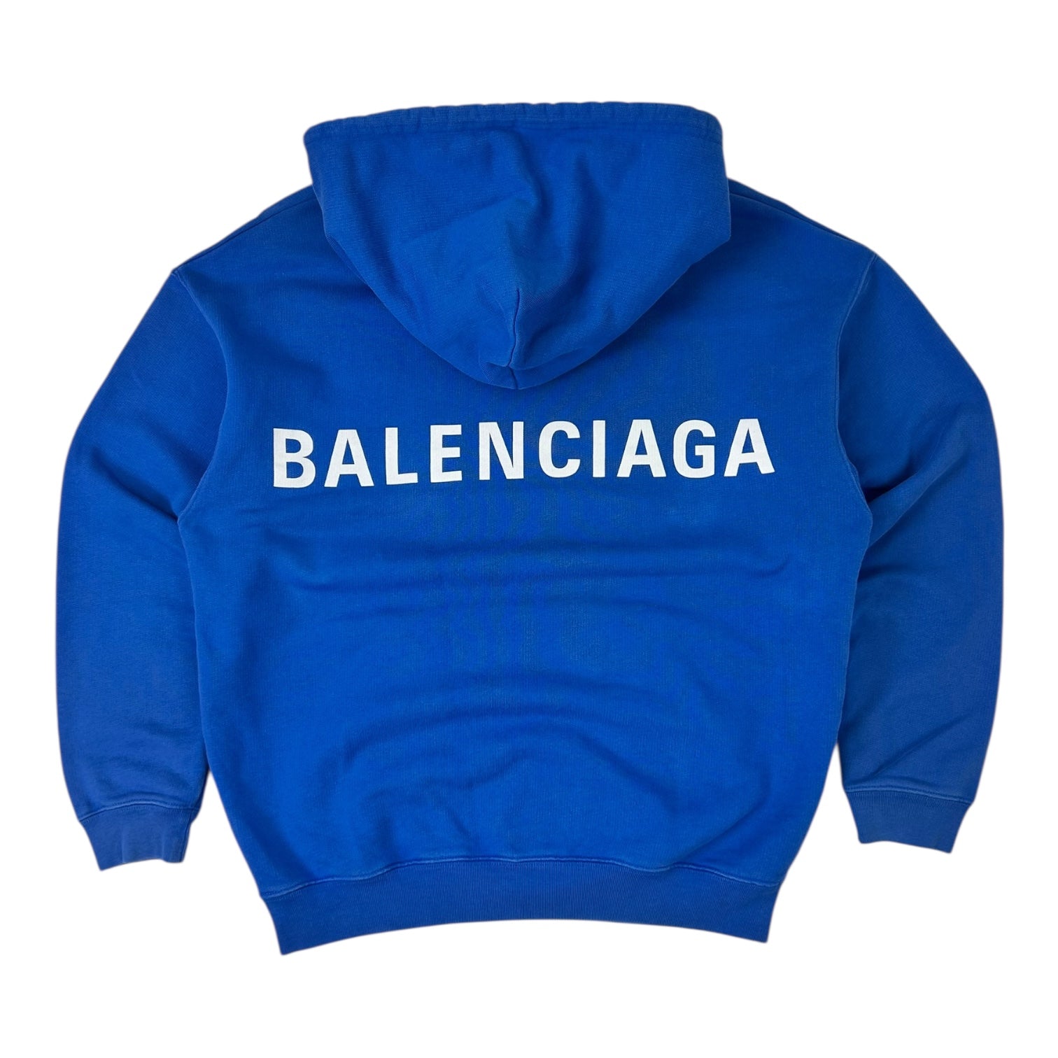 Balenciaga Back Logo Hoodie Blue