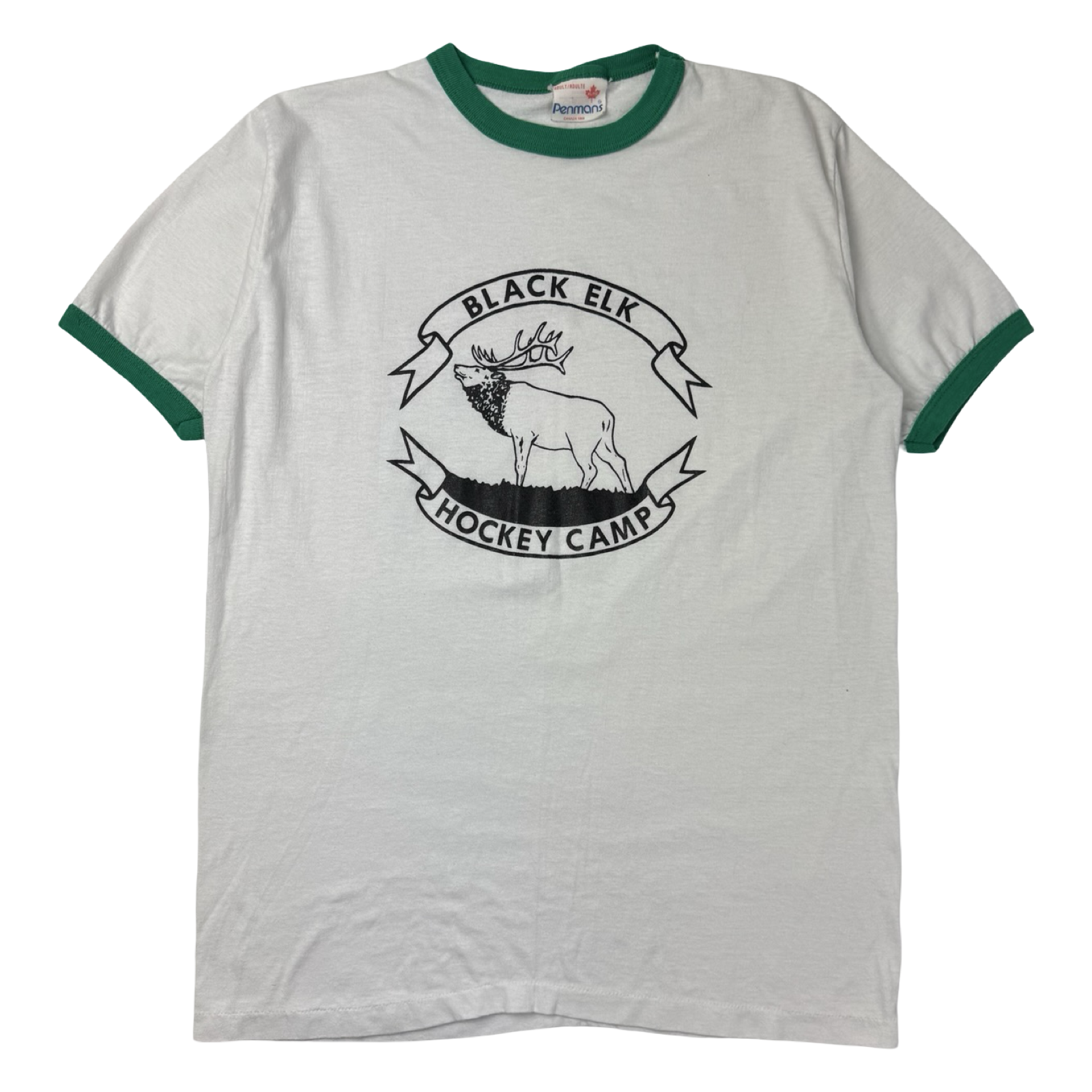 Vintage 80s Black Elk Hockey Camp Ringer T-Shirt