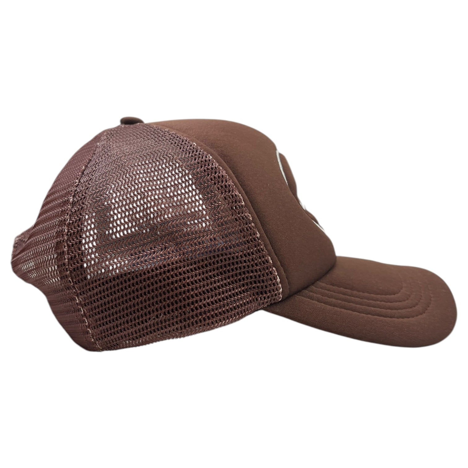 4YE Script Logo Trucker Cap Brown