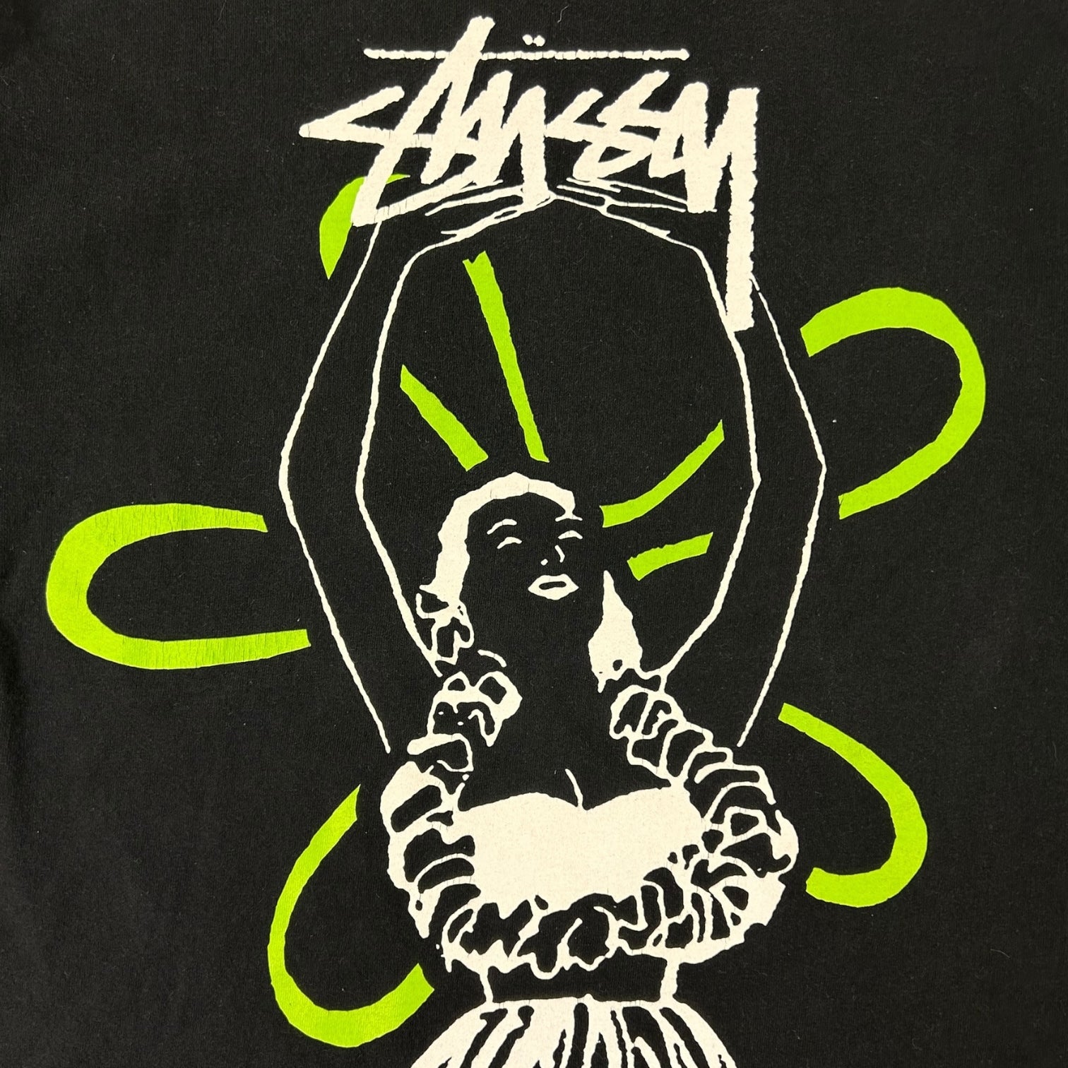 Vintage Stussy Aloha Graphic T-Shirt Black