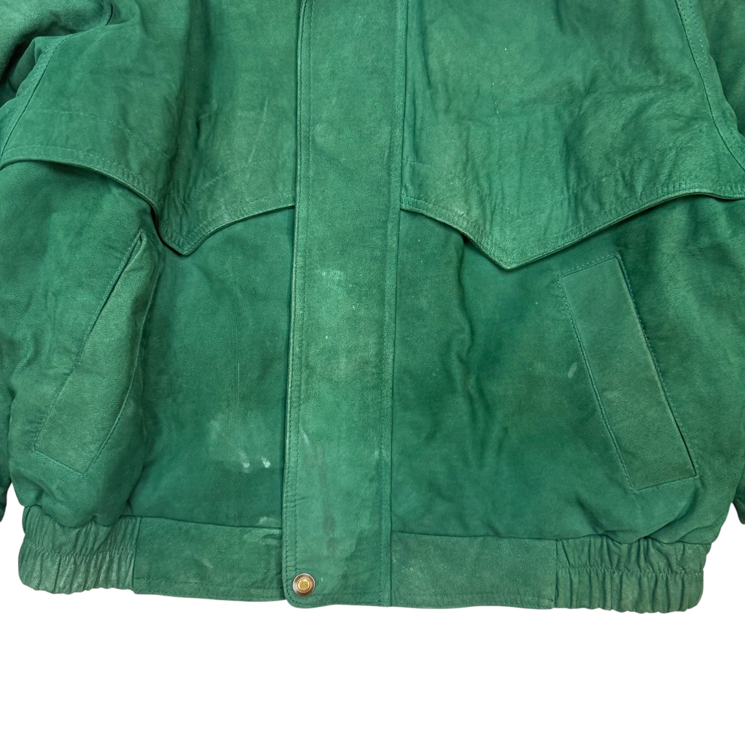 Vintage Leather Suede Jacket Green
