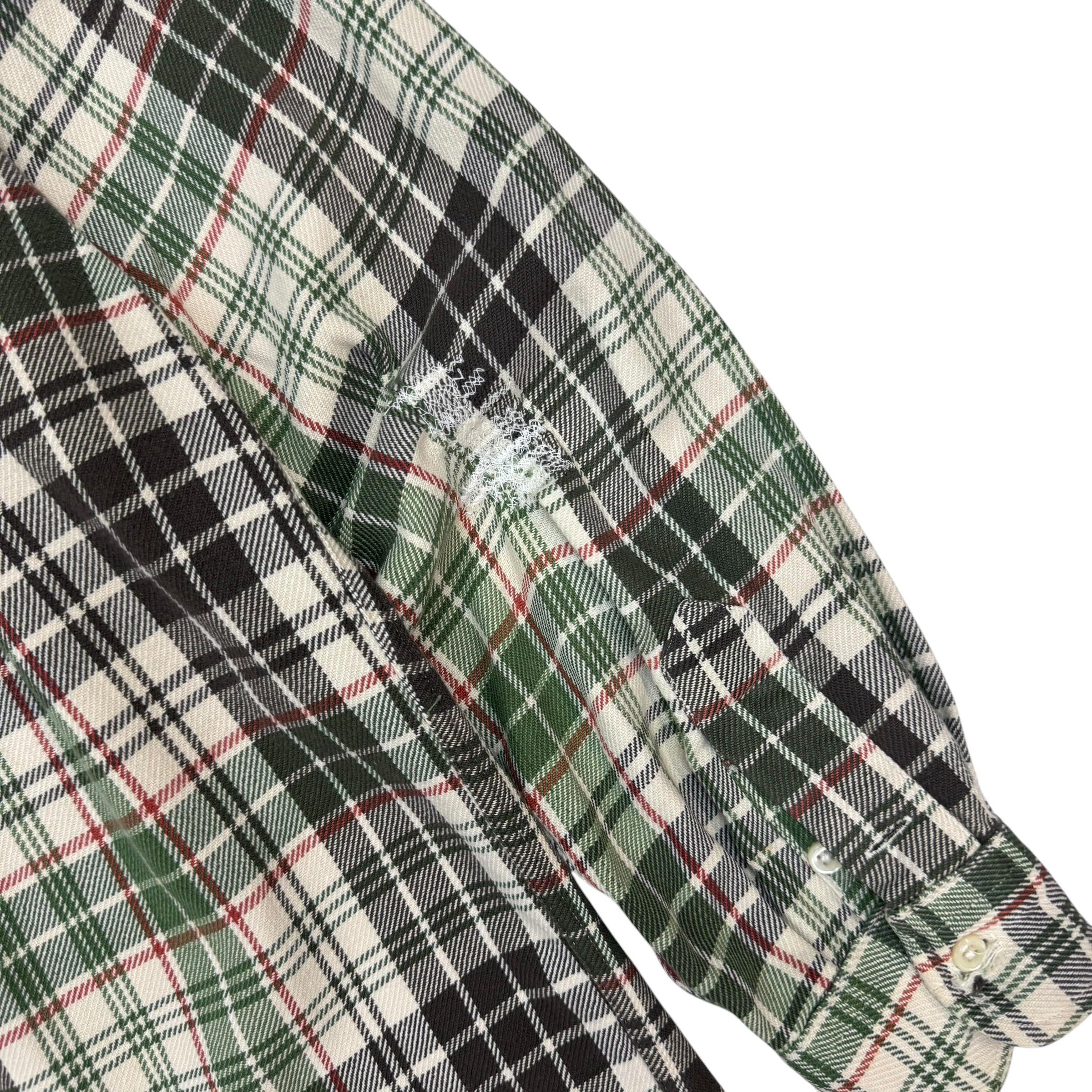 Vintage Ralph Lauren Button Up Polo Plaid Green