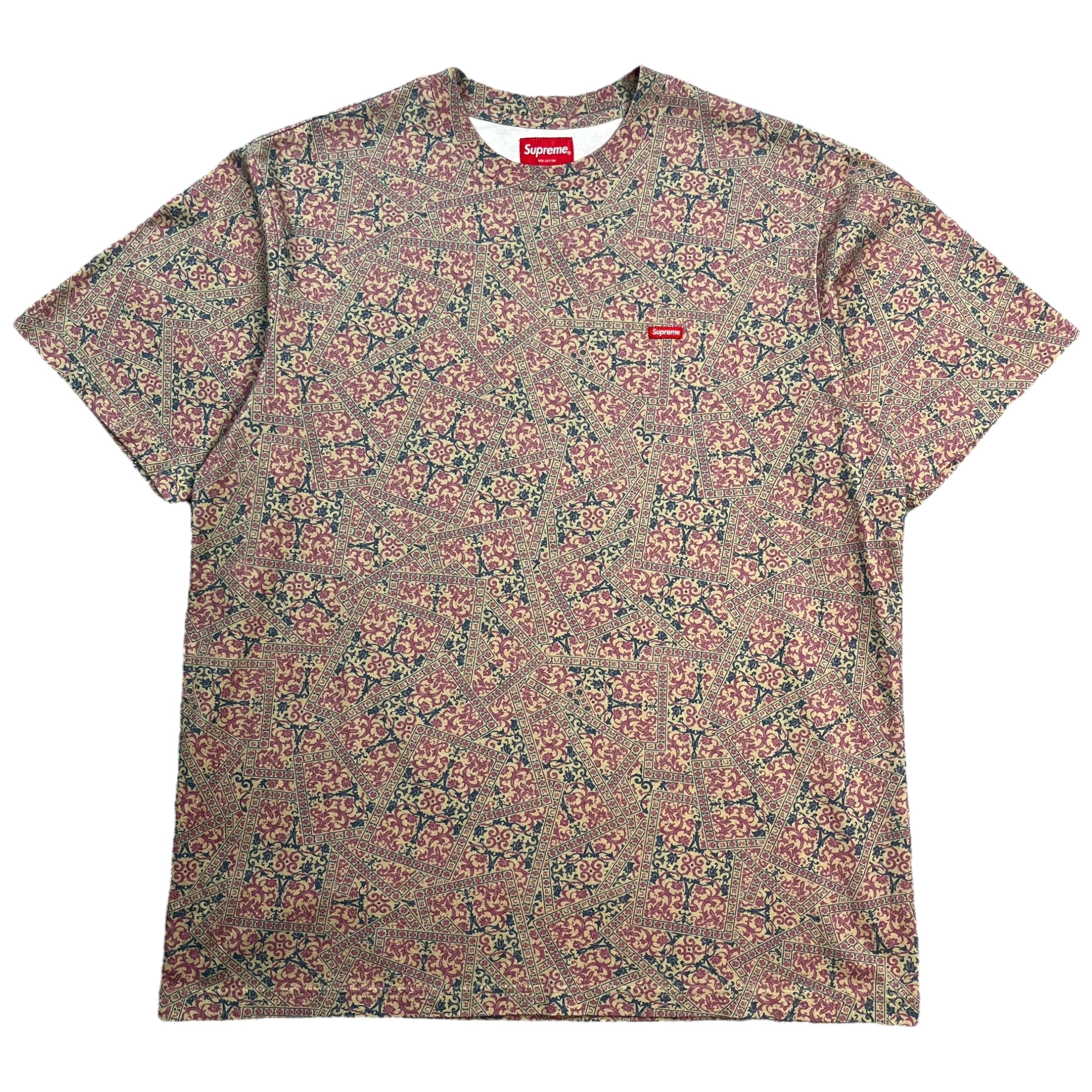 Supreme Floral Cards Small Box Tee Khaki