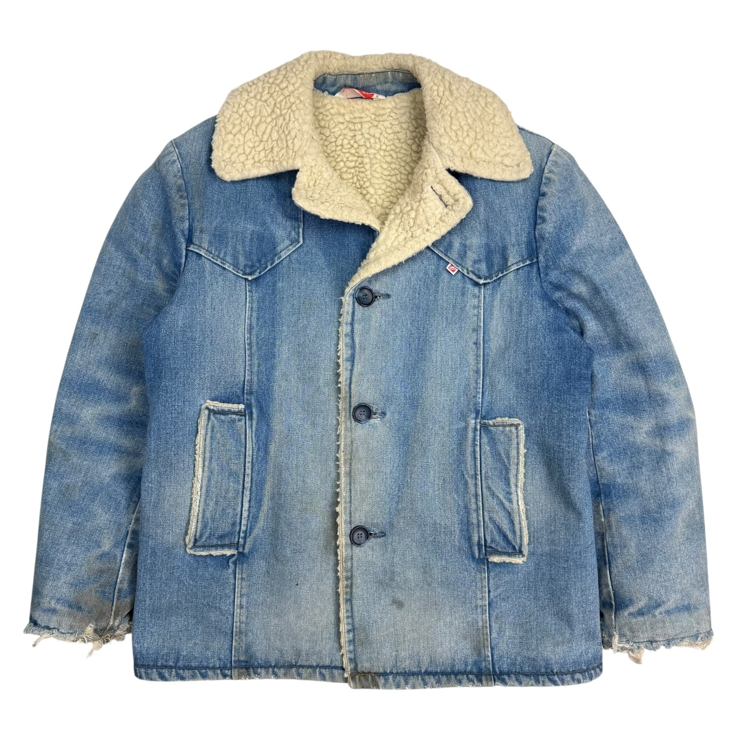 Vintage GWG Sherpa Lined Denim Jacket Medium Wash