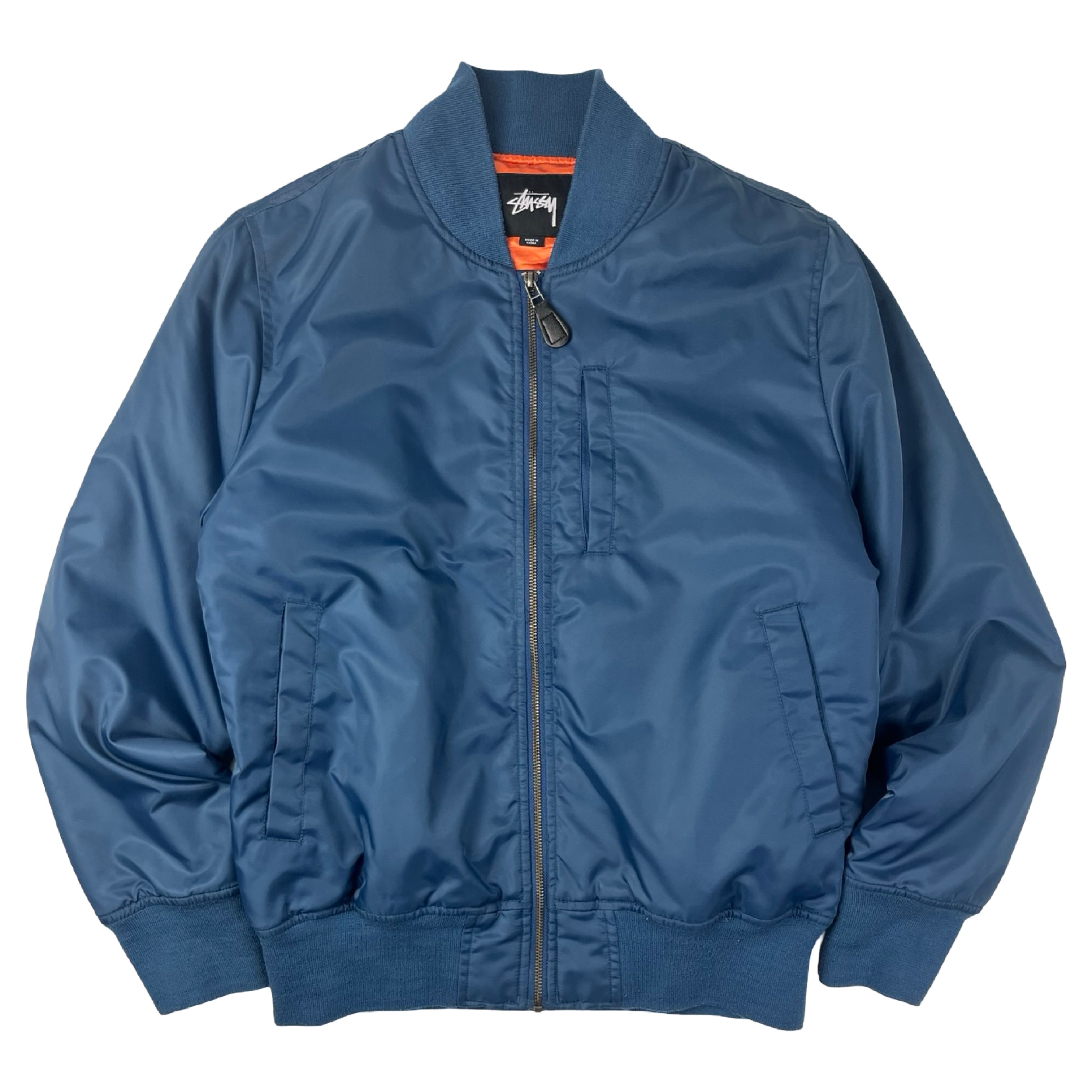 Stussy Satin Flight Jacket Navy