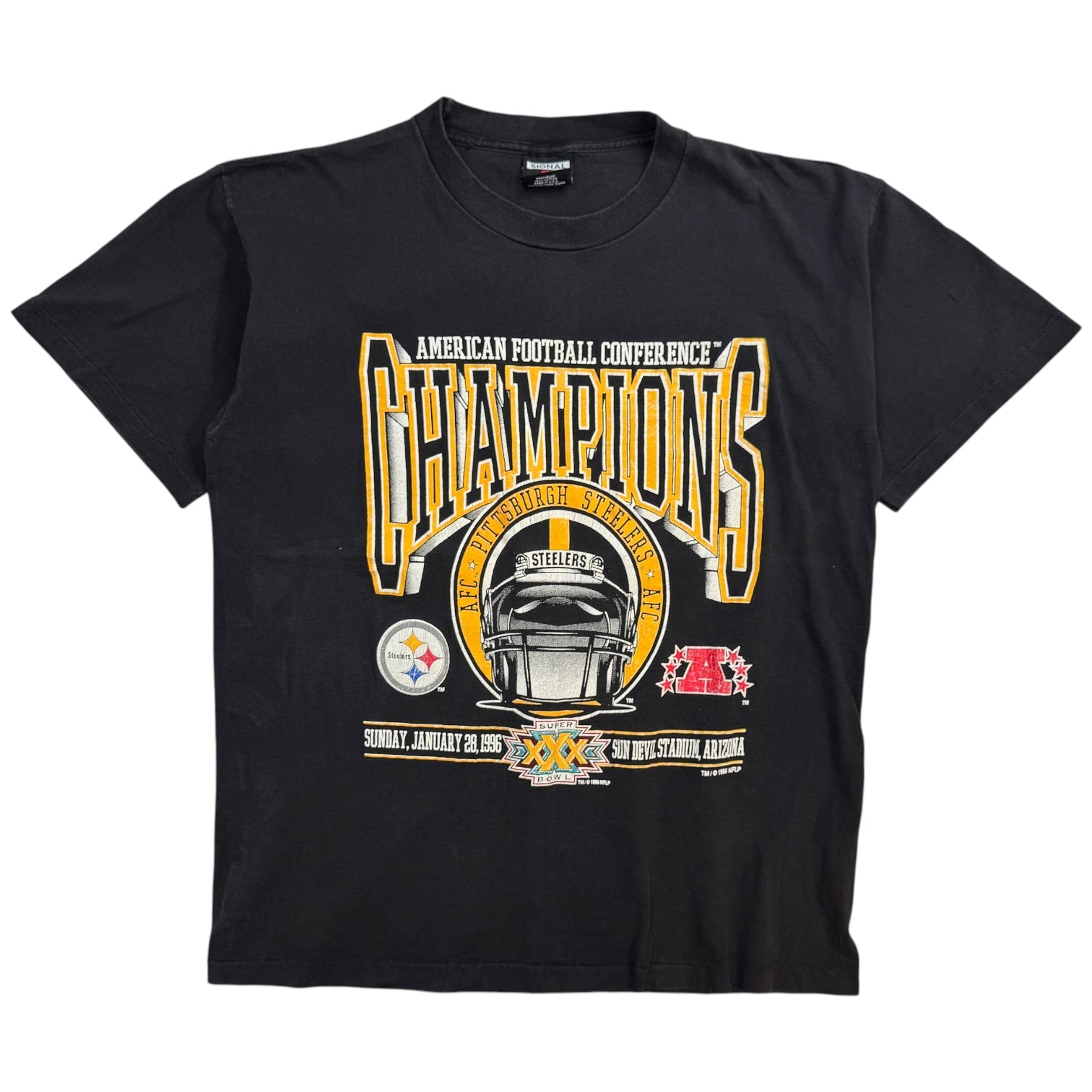 1996 Pittsburgh Steelers AFC Champions Tee Black