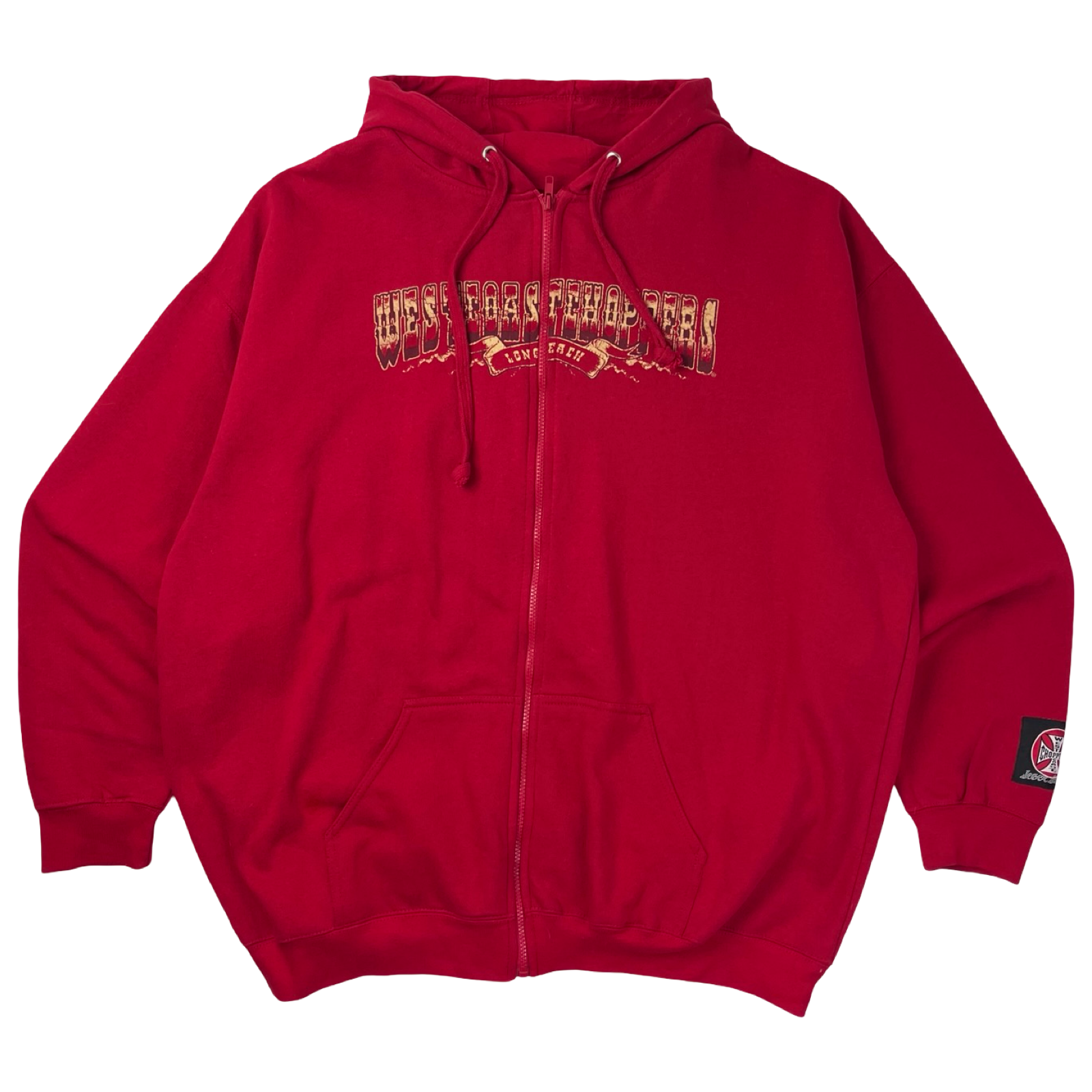 Vintage Y2K West Coast Choppers Zip-Up Hoodie Red