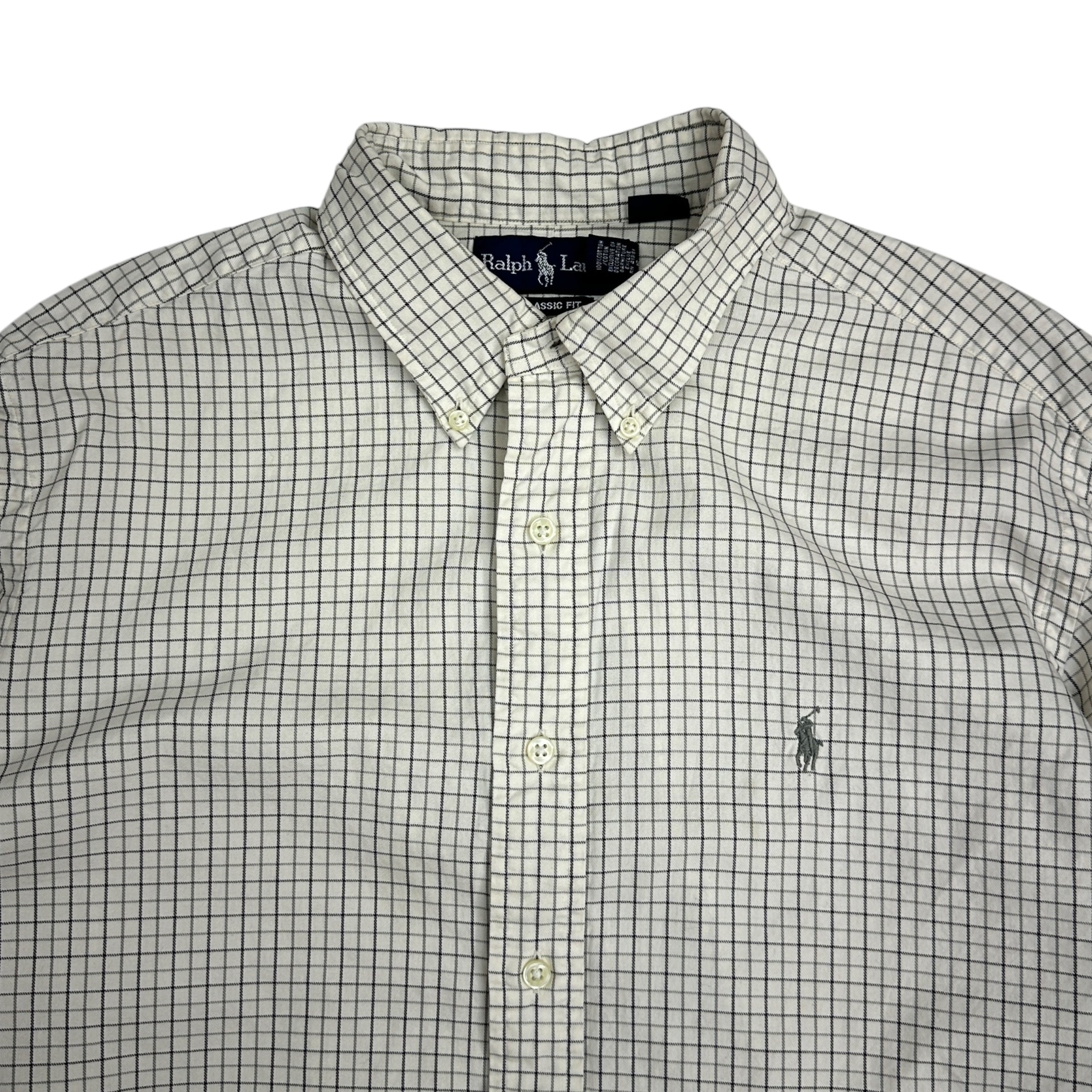 Vintage Ralph Lauren Patterned Button Up White/Grey