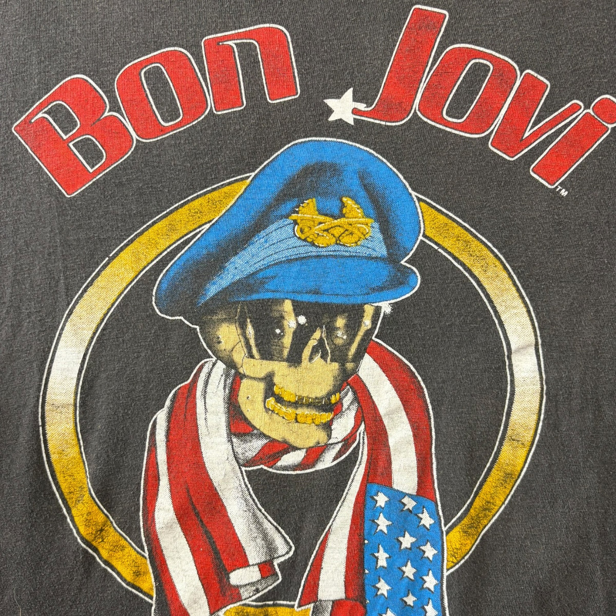 Vintage 80’s Bon Jovi Kicked Your Ass Tour T-Shirt Grey