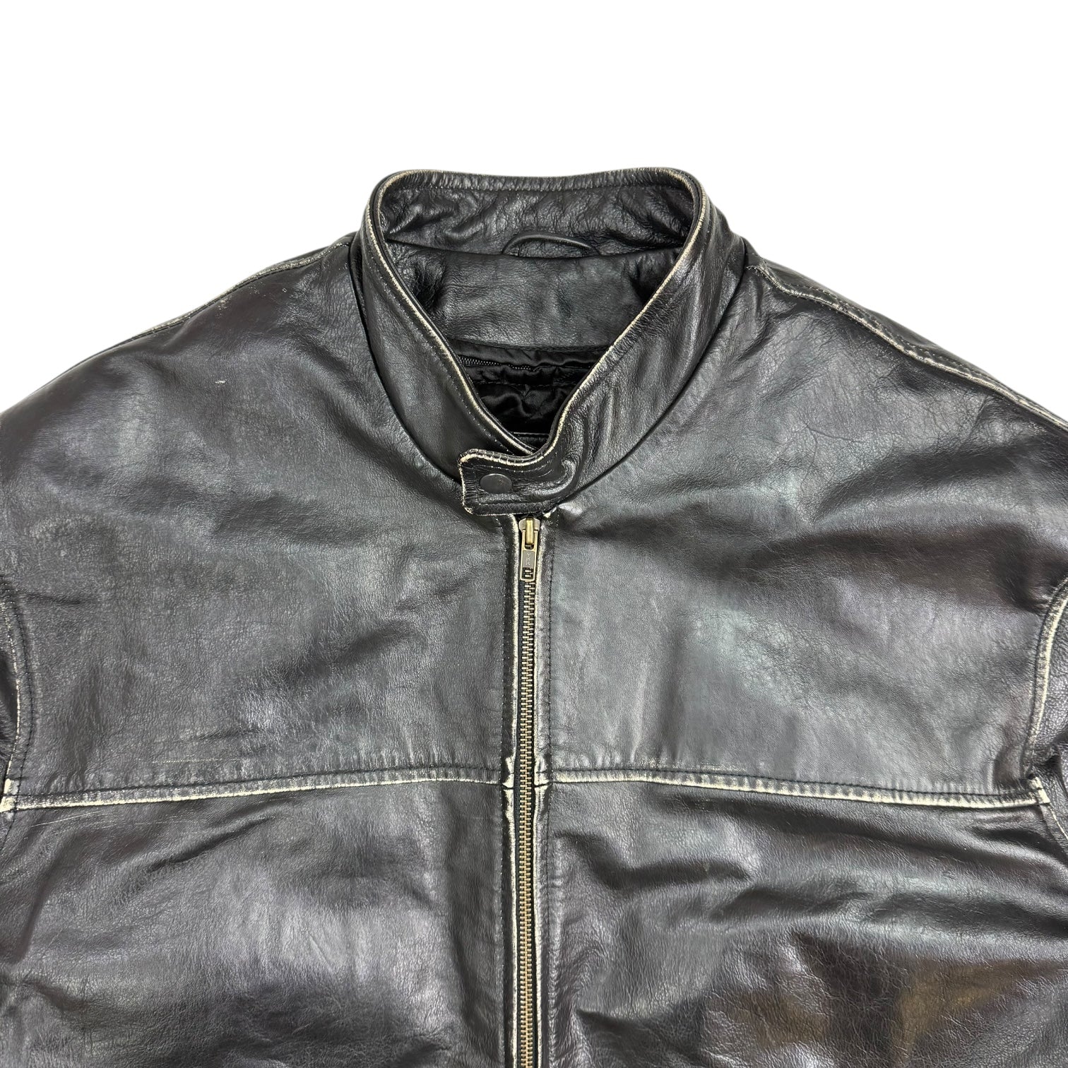 Vintage Guccini Leather Motorcycle Jacket Black