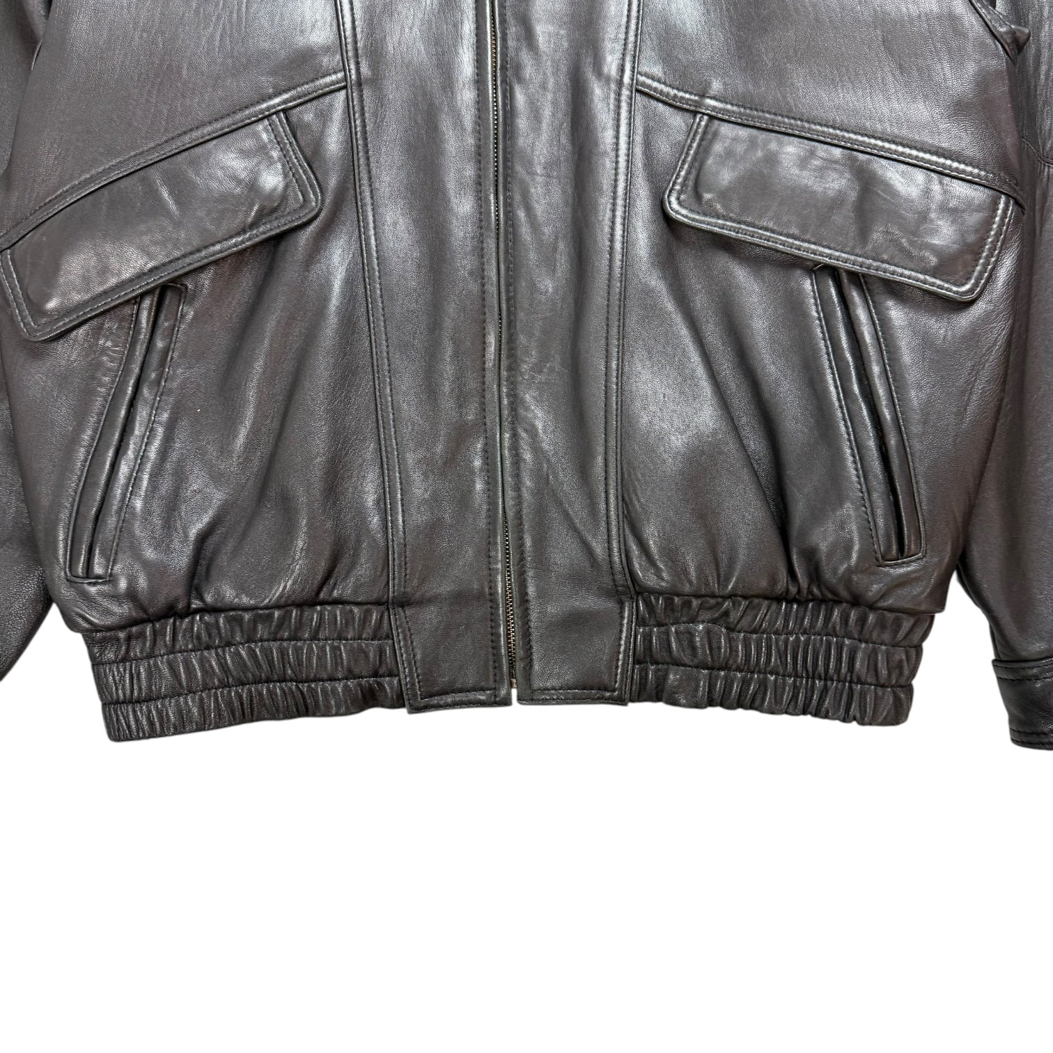 Vintage Style Auto Leather Jacket Black