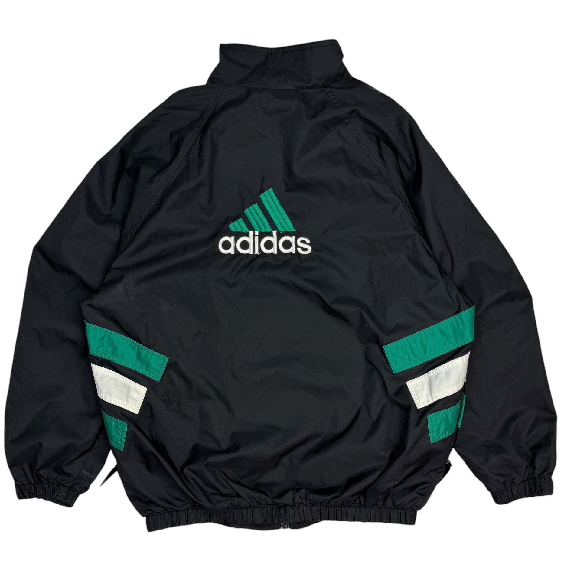 Vintage Adidas Embroidered Windbreaker Black/Green