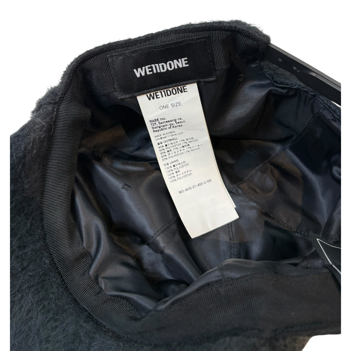 We11done Mohair Zurry Cap Snapback Black