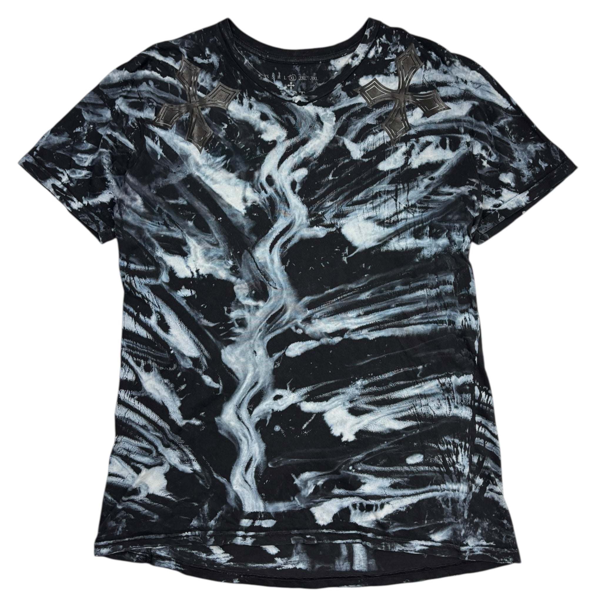 Vintage Y2K Affliction Winged Skull Tie Dye T-Shirt