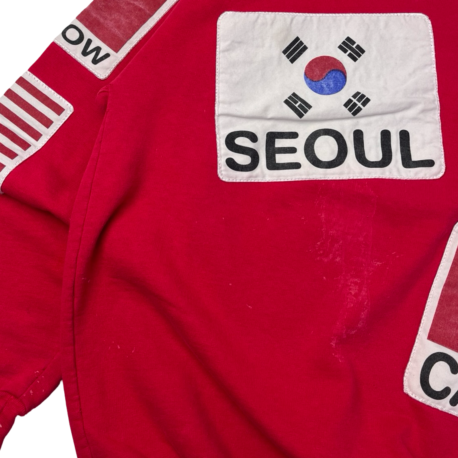 Vintage International Cities Flags Crew Neck