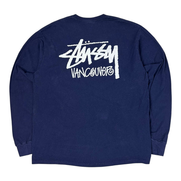 Stussy Vancouver Stock Logo Longsleeve Tee Navy