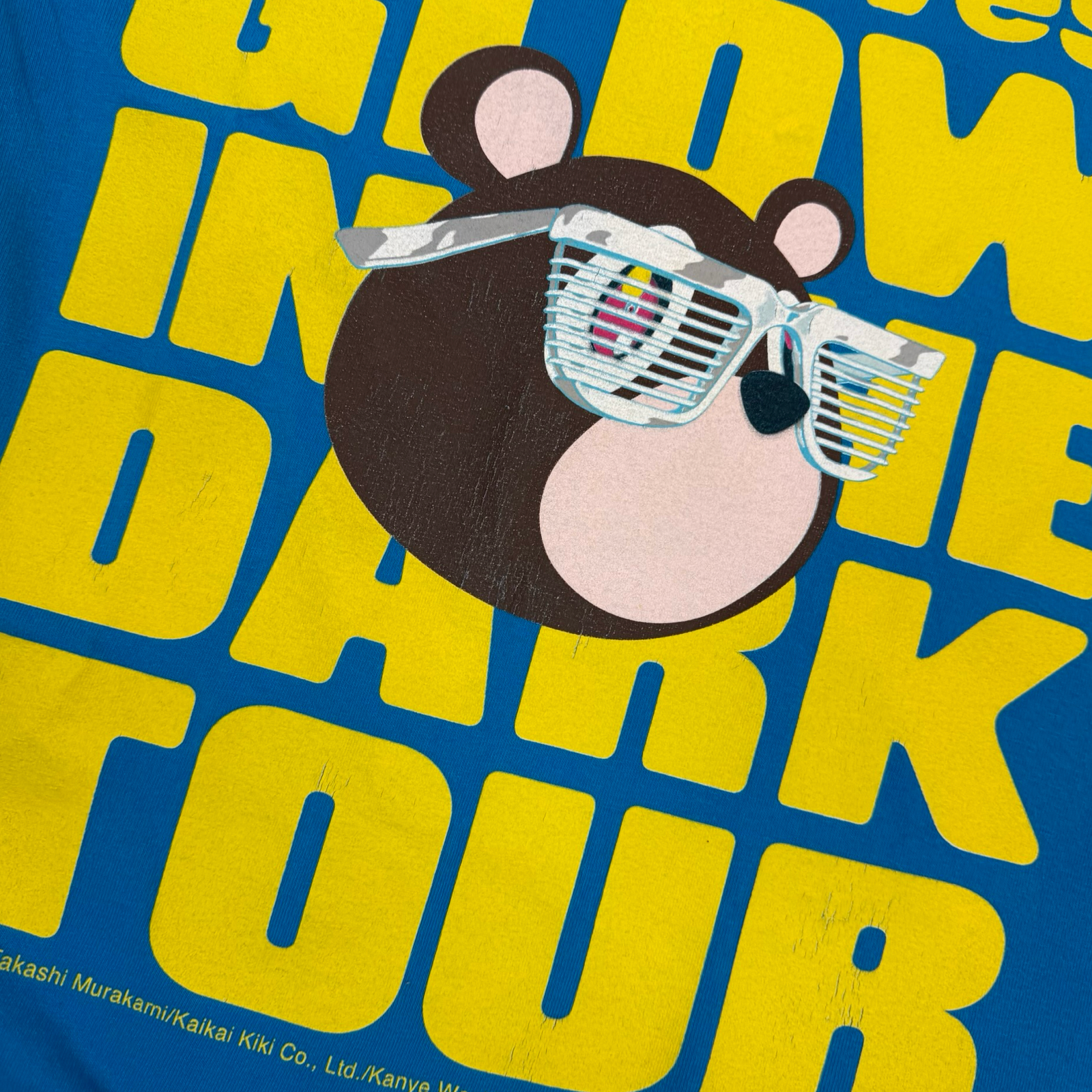 2007 Kanye West Takashi Murakami Glow In The Dark Tour Tee Blue