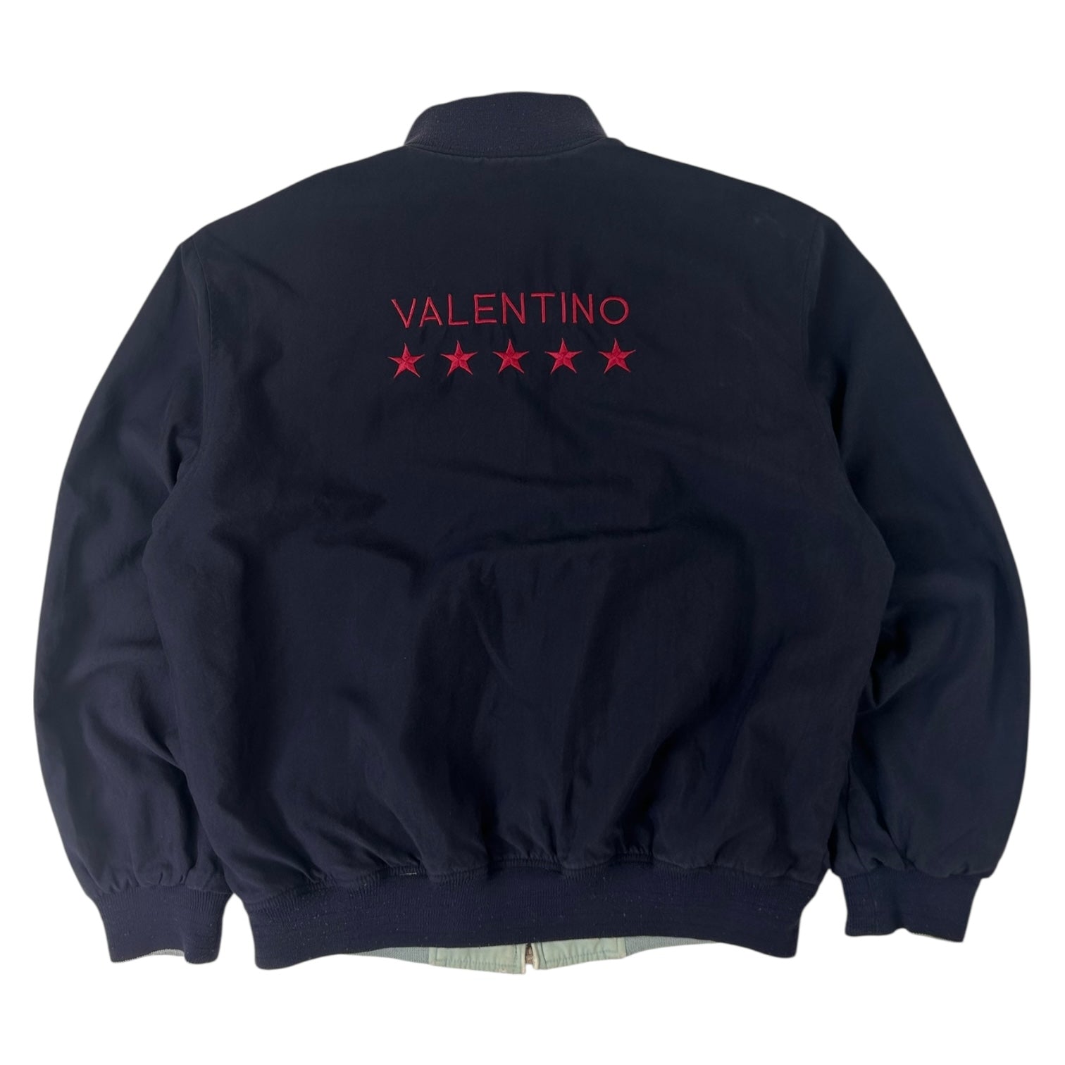Vintage Valentino Reversible Bomber Jacket Navy/Sage