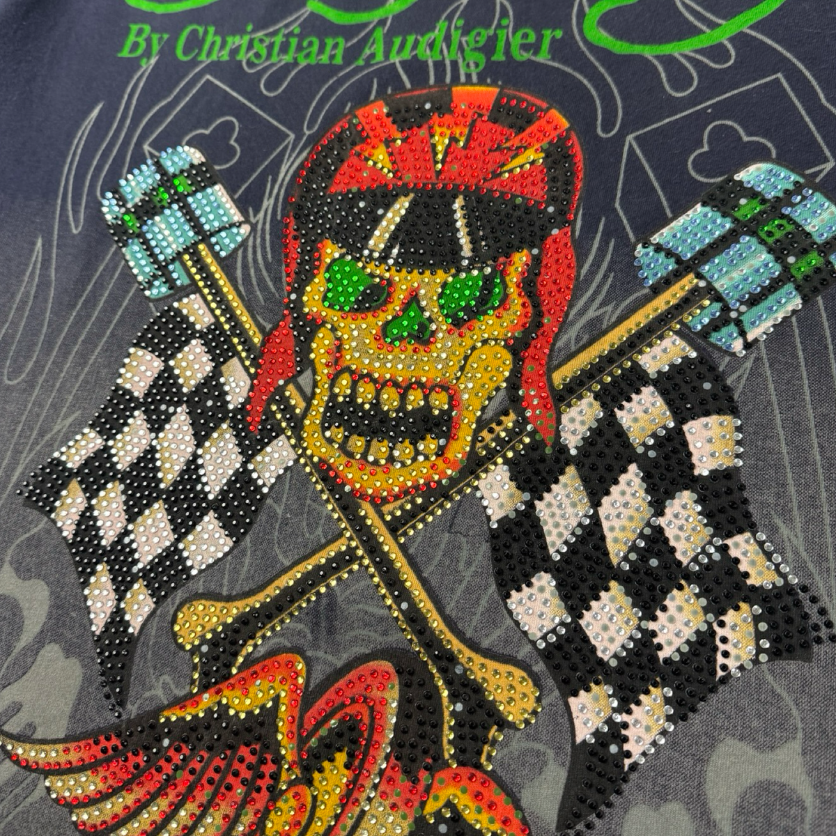 Vintage Y2K Ed Hardy Live to Ride Dead or Alive Rhinestone T-Shirt
