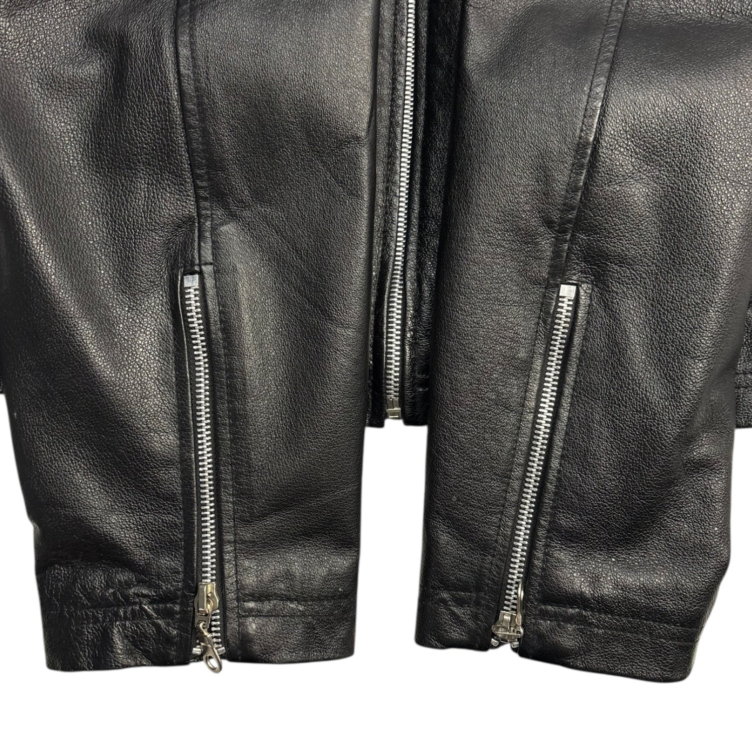 Vintage Striped Leather Motorcycle  Jacket