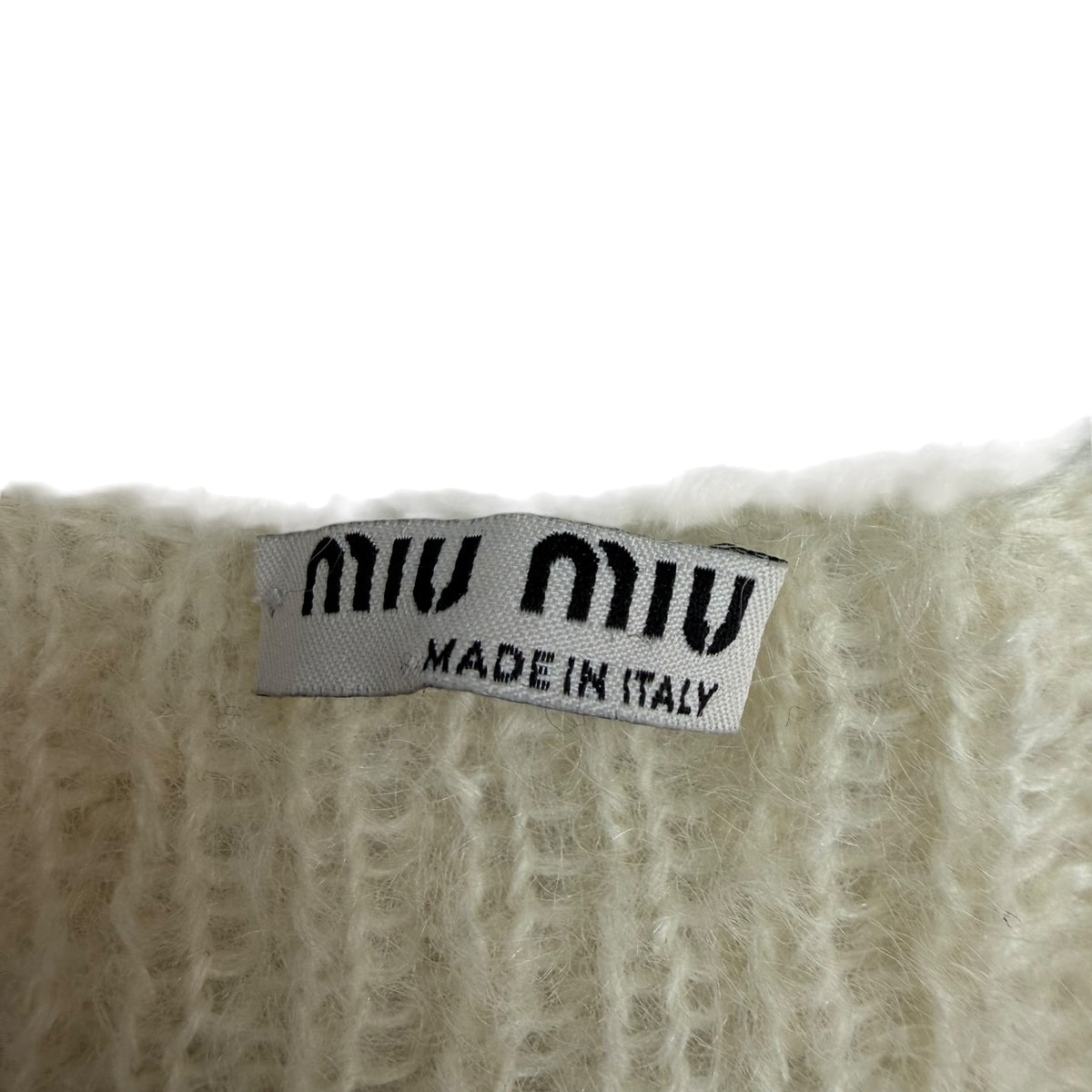 (W) Miu Miu Mohair Cardigan Cream