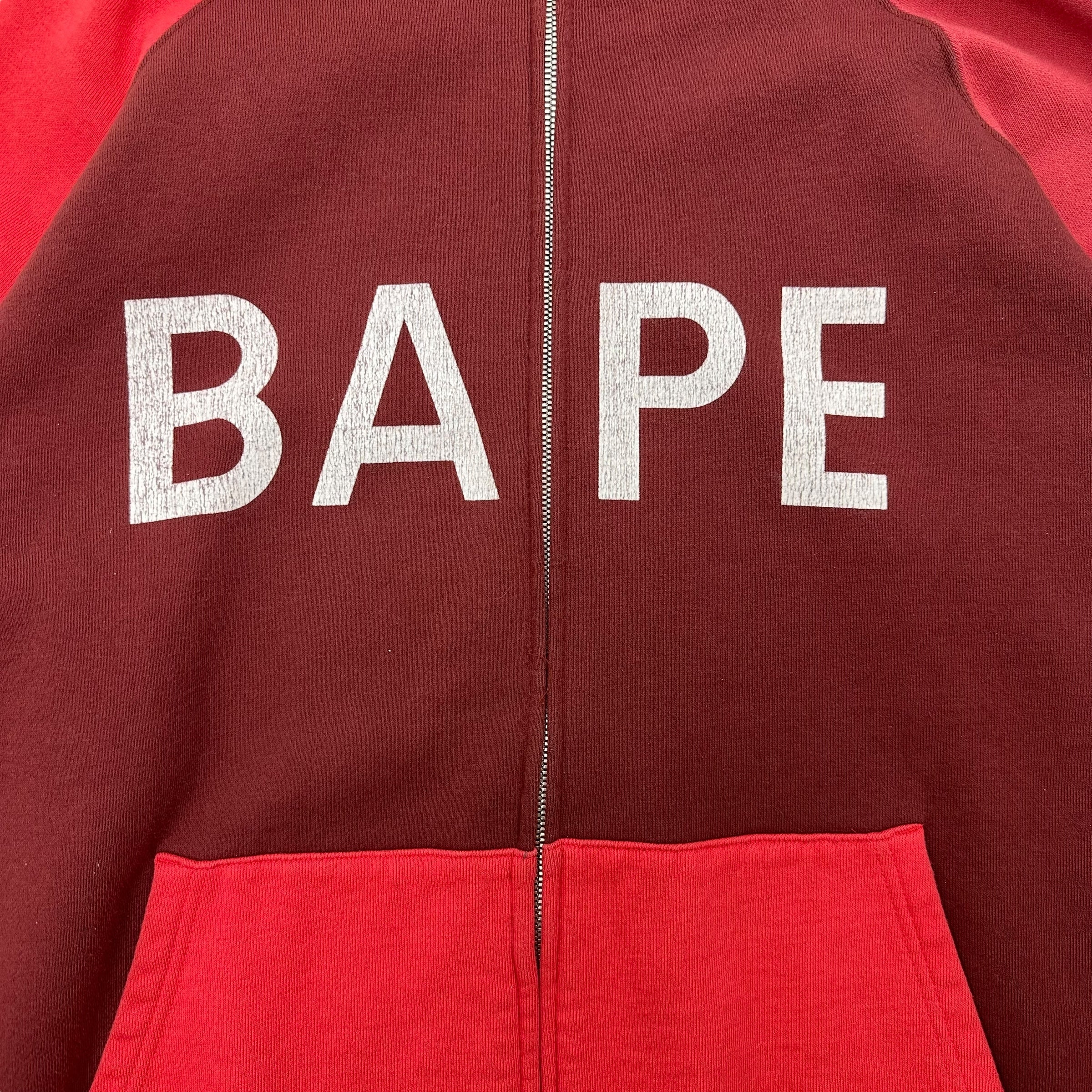 Bape ABC Colour Camo Full Zip Hoodie Red