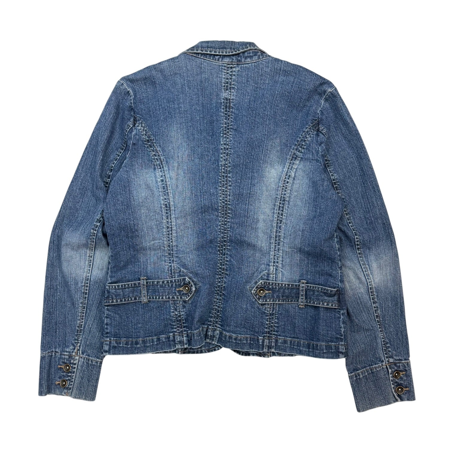 (W) Vintage Contrast Denim Jacket Medium Wash