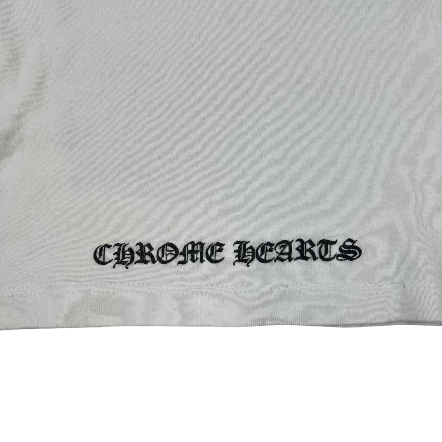 (W) Chrome Hearts Floral Cross V-Neck Tank Top White