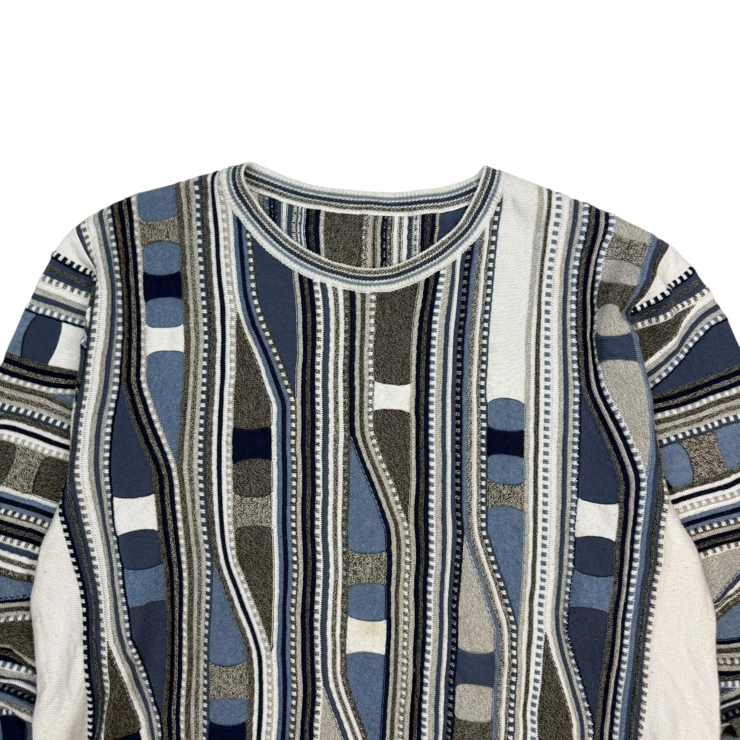 Vintage Cable Knit Sweater Blue/White