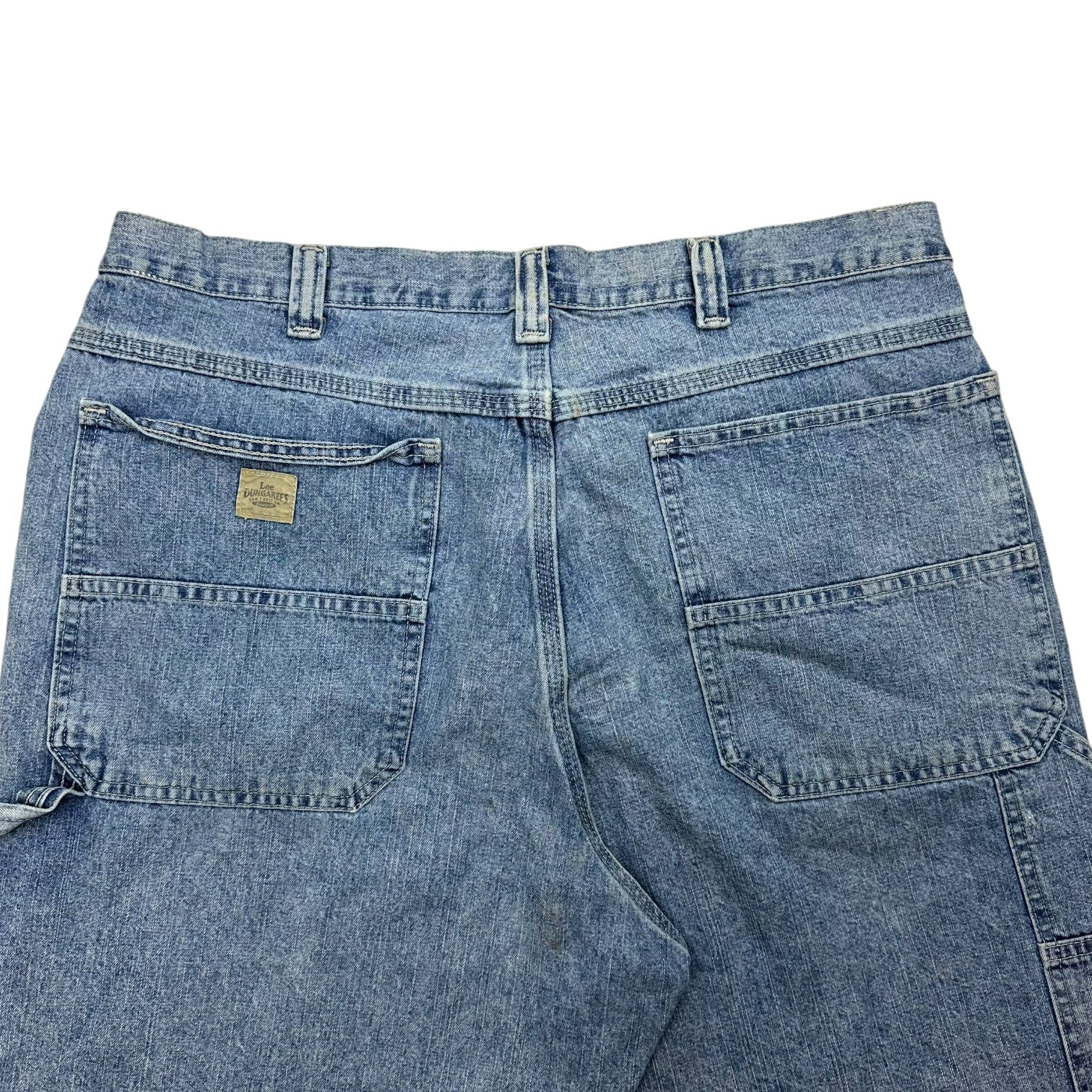 Vintage Lee Dungaree Denim Shorts Light Wash