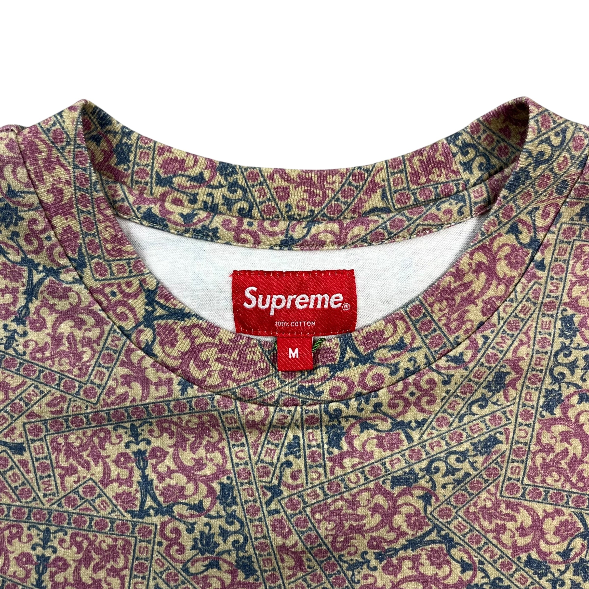 Supreme Floral Cards Small Box Tee Khaki