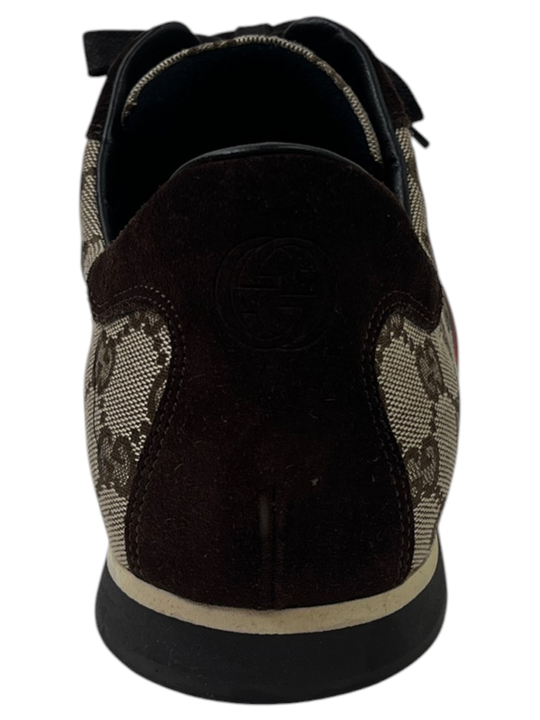 Gucci GG Canvas and Suede Classic Web Low-Top Sneakers (Used)