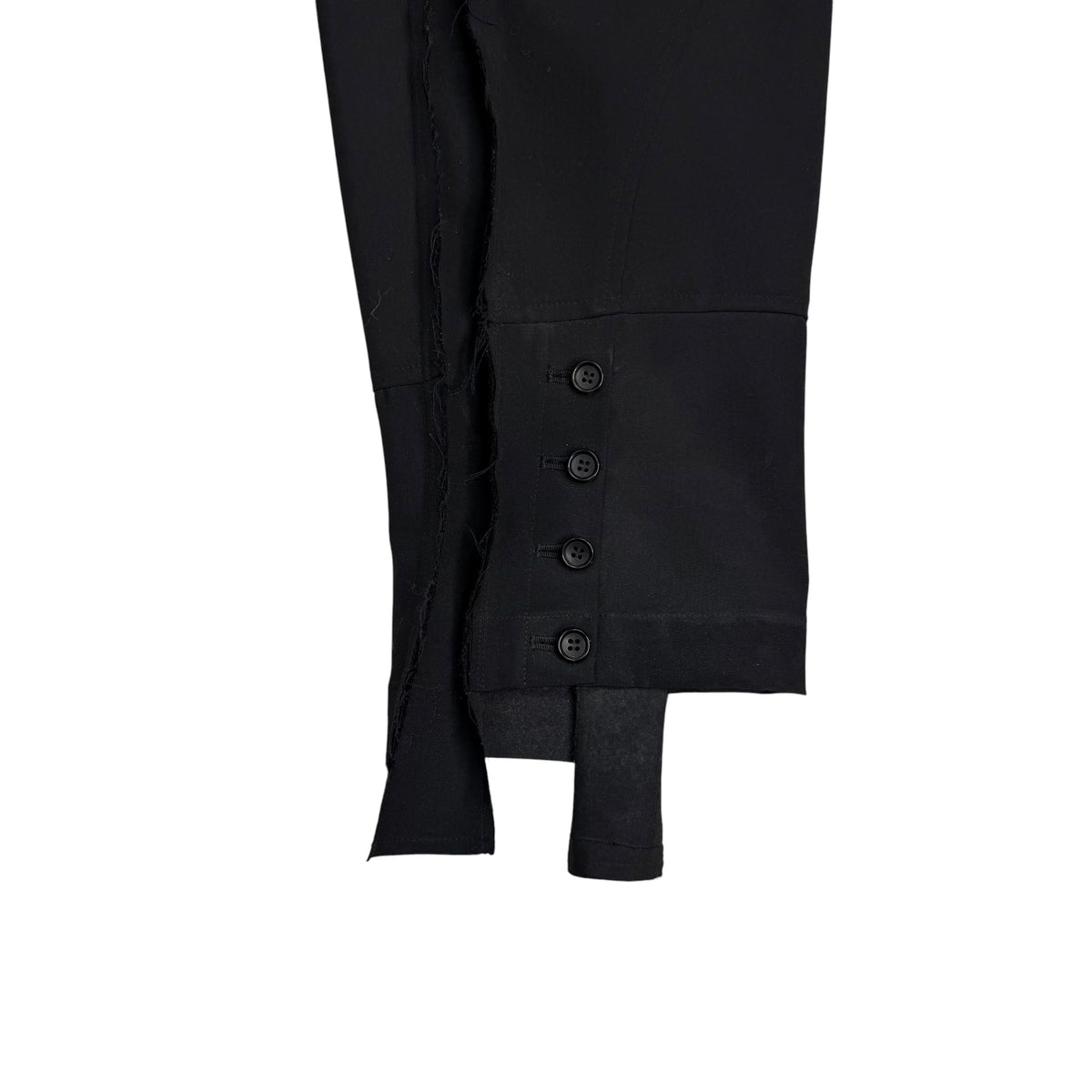 (W) SS13 Comme Des Garçons Wool Asymmetrical Button Detail Trousers Black