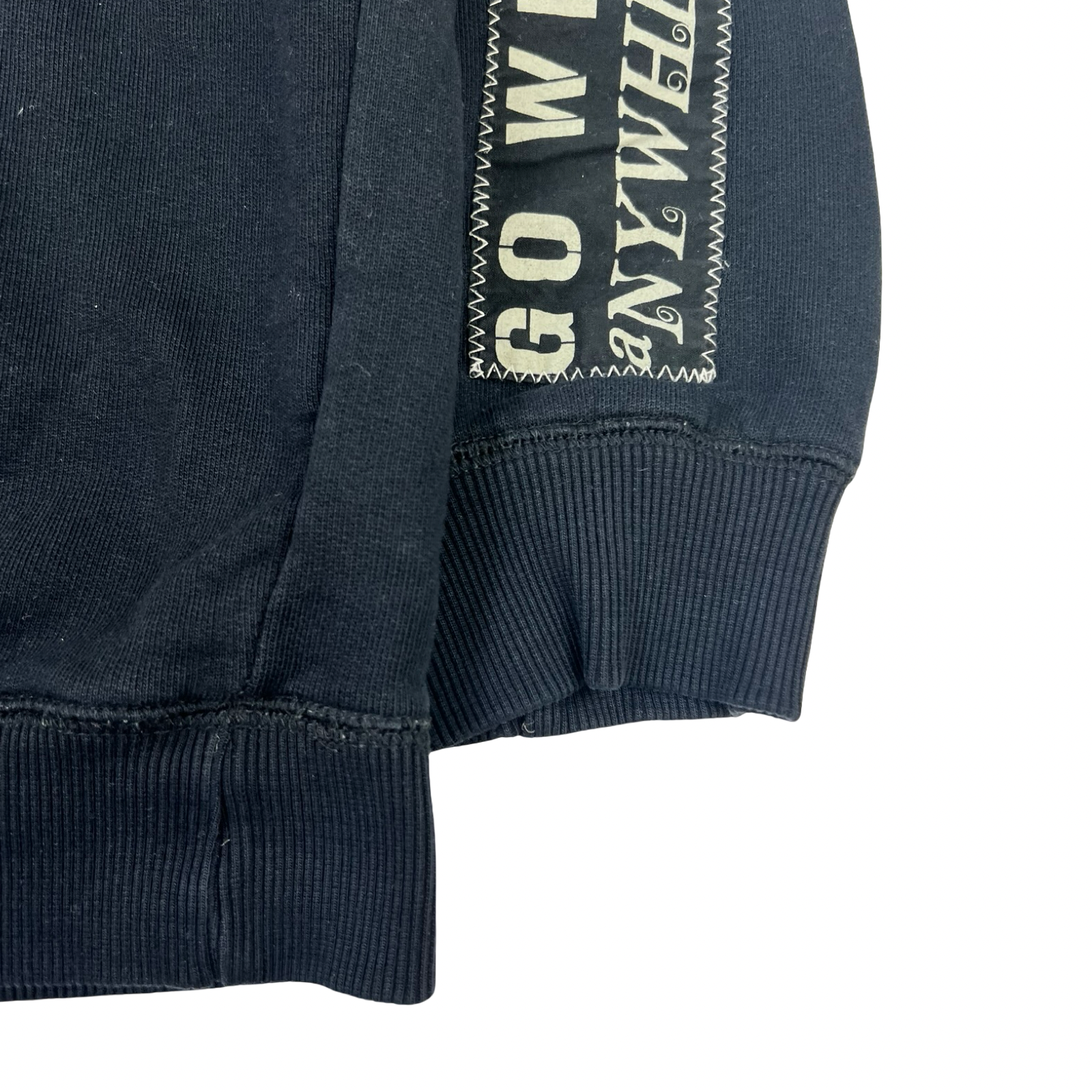Vintage Diesel Punk Patchwork Hoodie Black