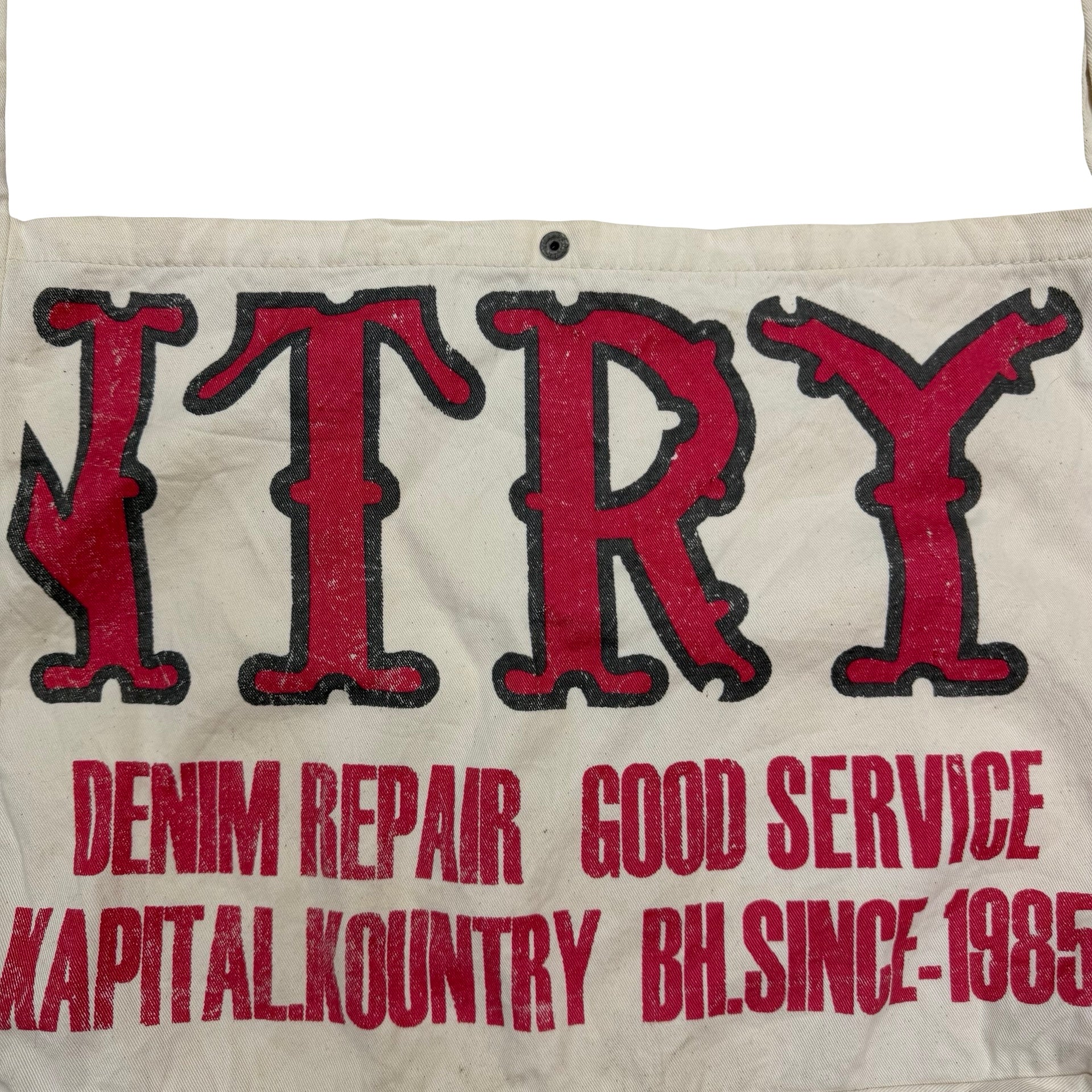 Kapital Red Kountry Factory Printed Cotton-Twill Tote Bag Red