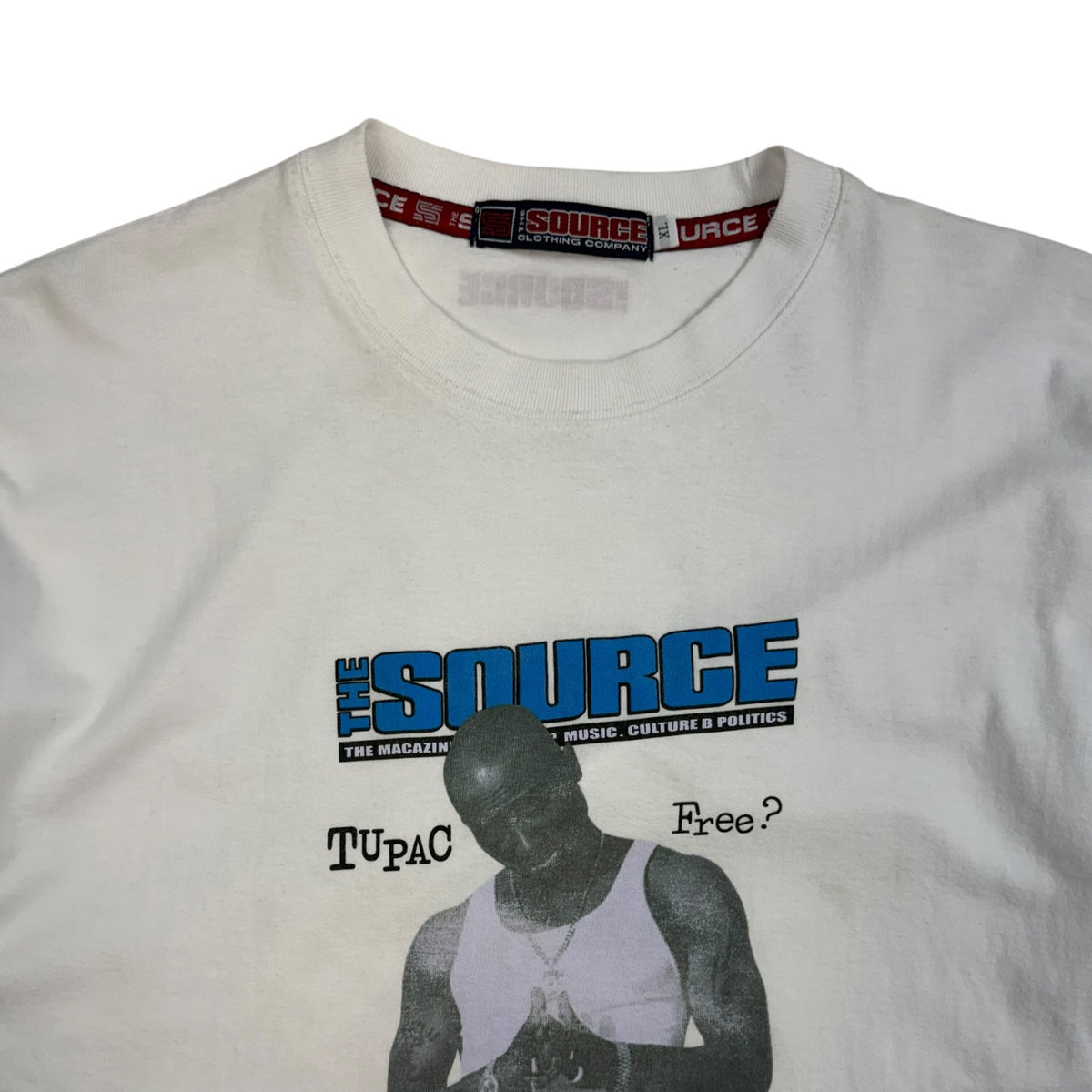 Vintage 90s The Source Magazine “Tupac Free” T-Shirt