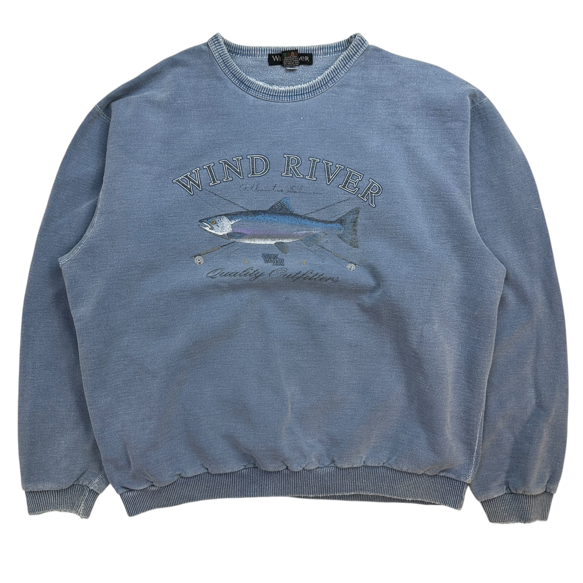 Vintage Wind River Fish Crewneck Slate Blue