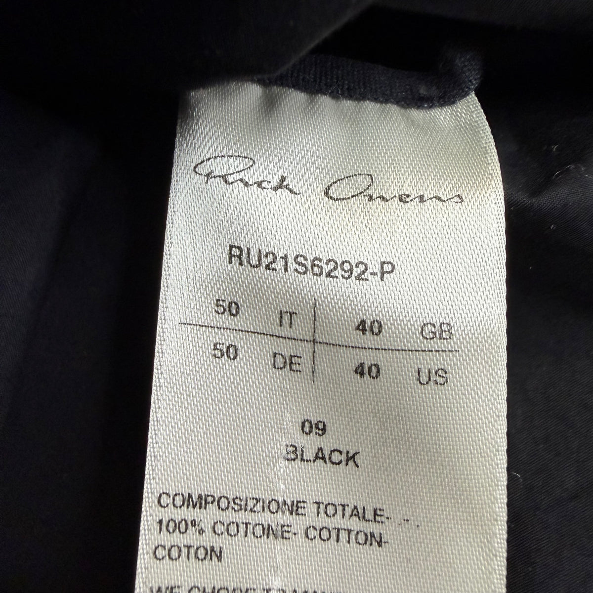 Rick Owens Golf Button Up Shirt Black