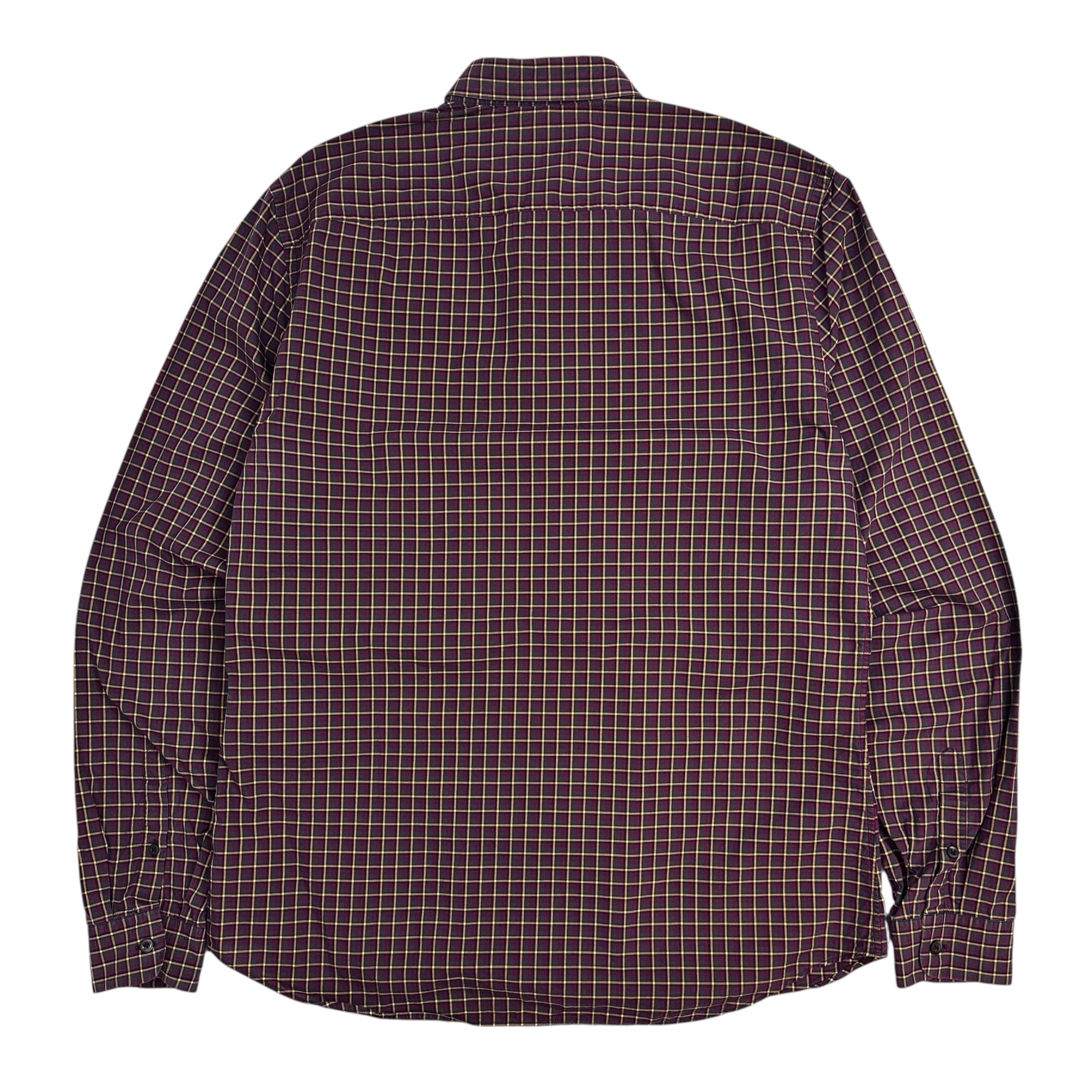 Prada Casual Plaid Button Up Maroon
