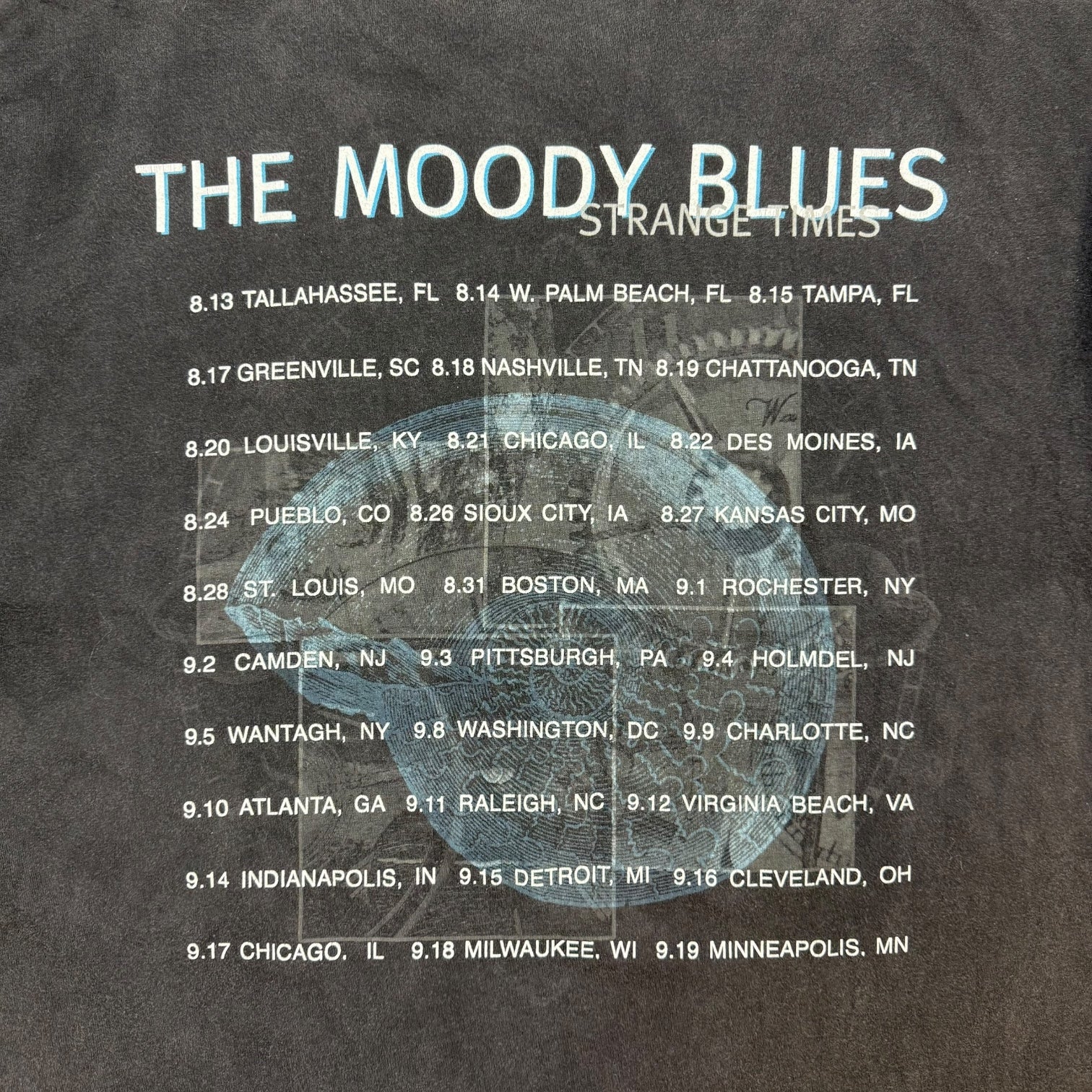 1999 The Moody Blues ‘Strange Times’ Tee Faded Black