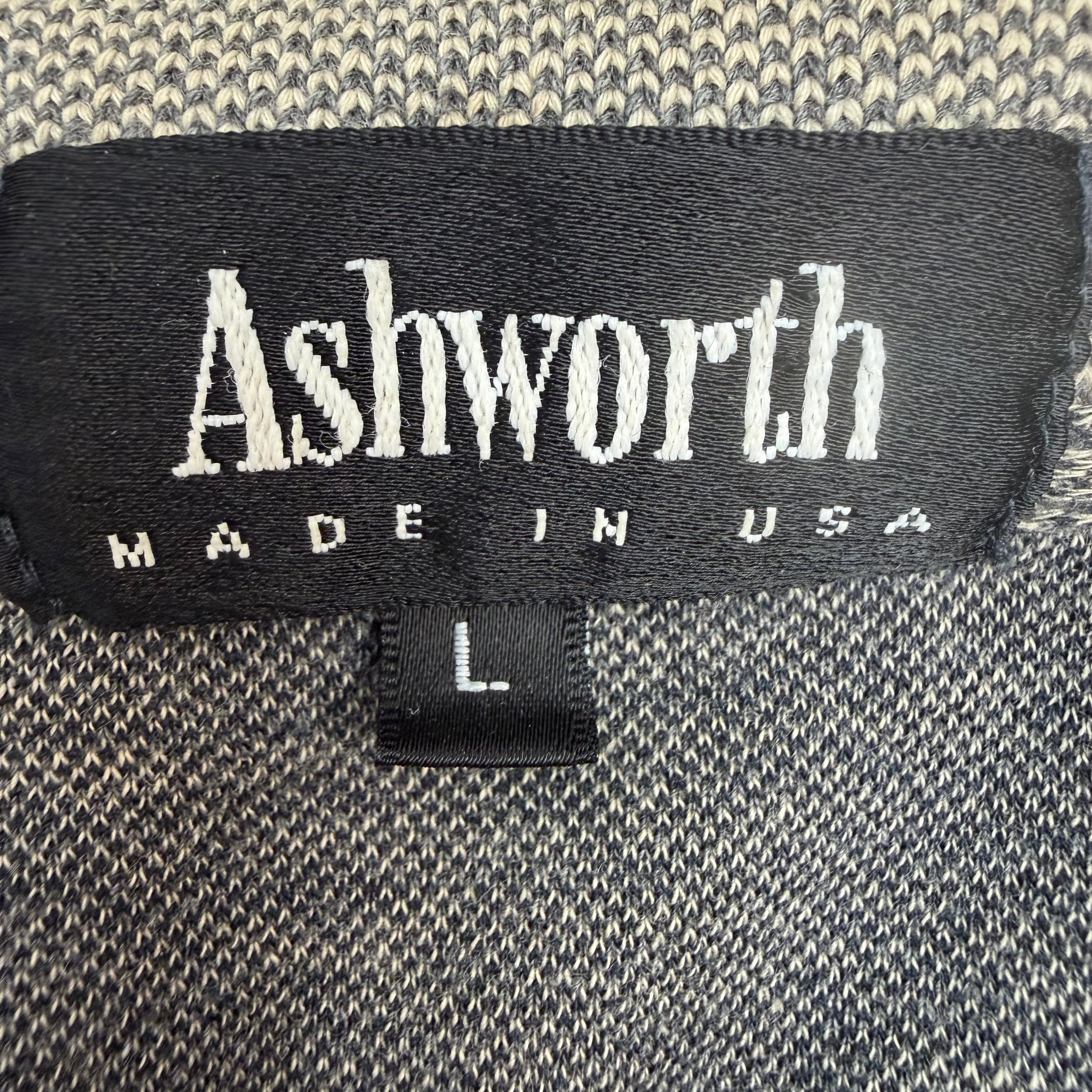 Vintage Ashworth Plaid Polo Shirt Tan