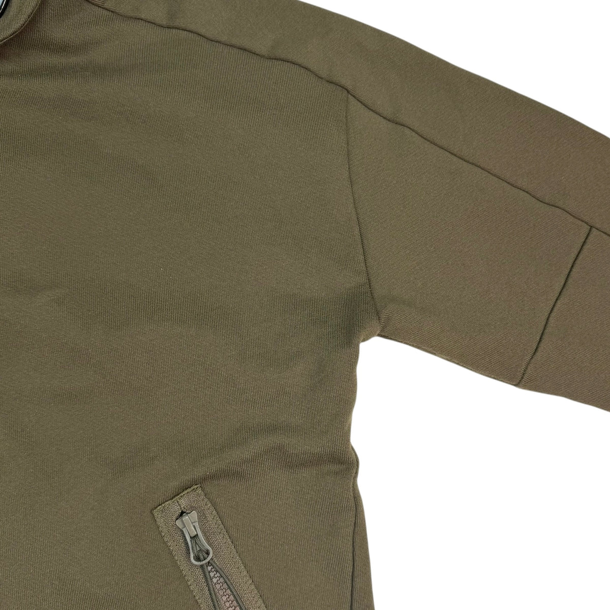 C.P. Company Diagonal Raised Fleece Zip Up Hoodie Army Green