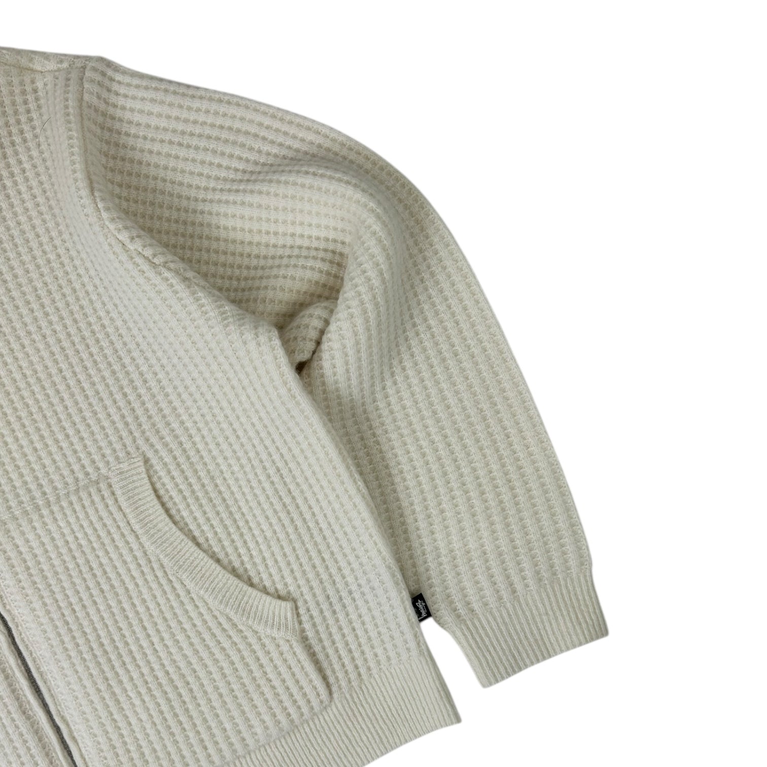 Stussy Cashmere Zip Up Hoodie White