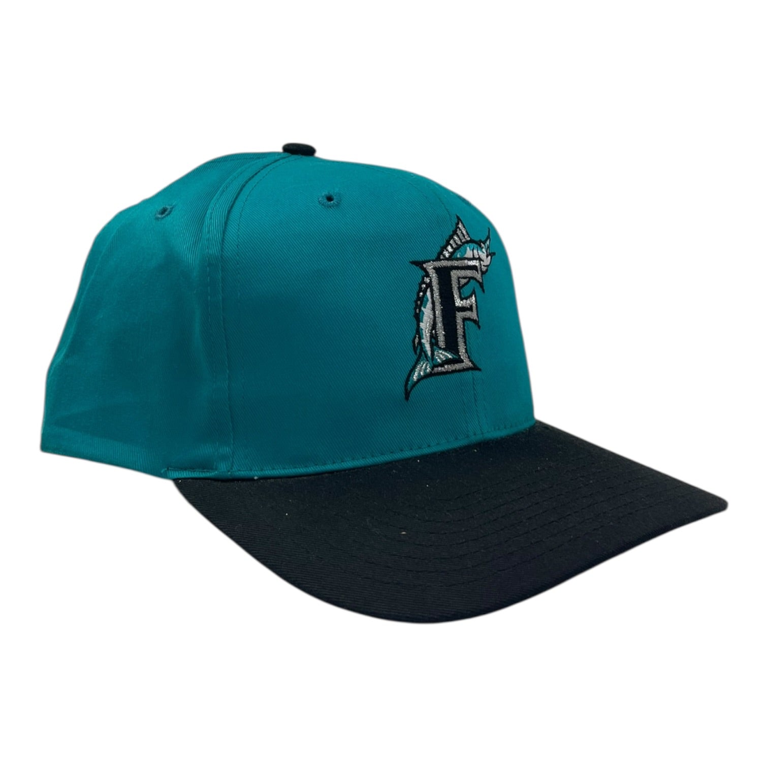 Vintage Florida Marlins Snap Back Hat Dark Teal