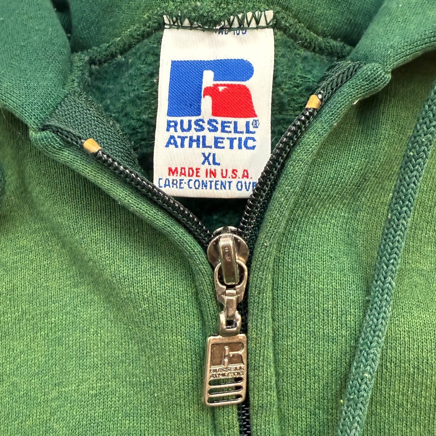 Vintage Russell Athletic Zip Up Sweater Green