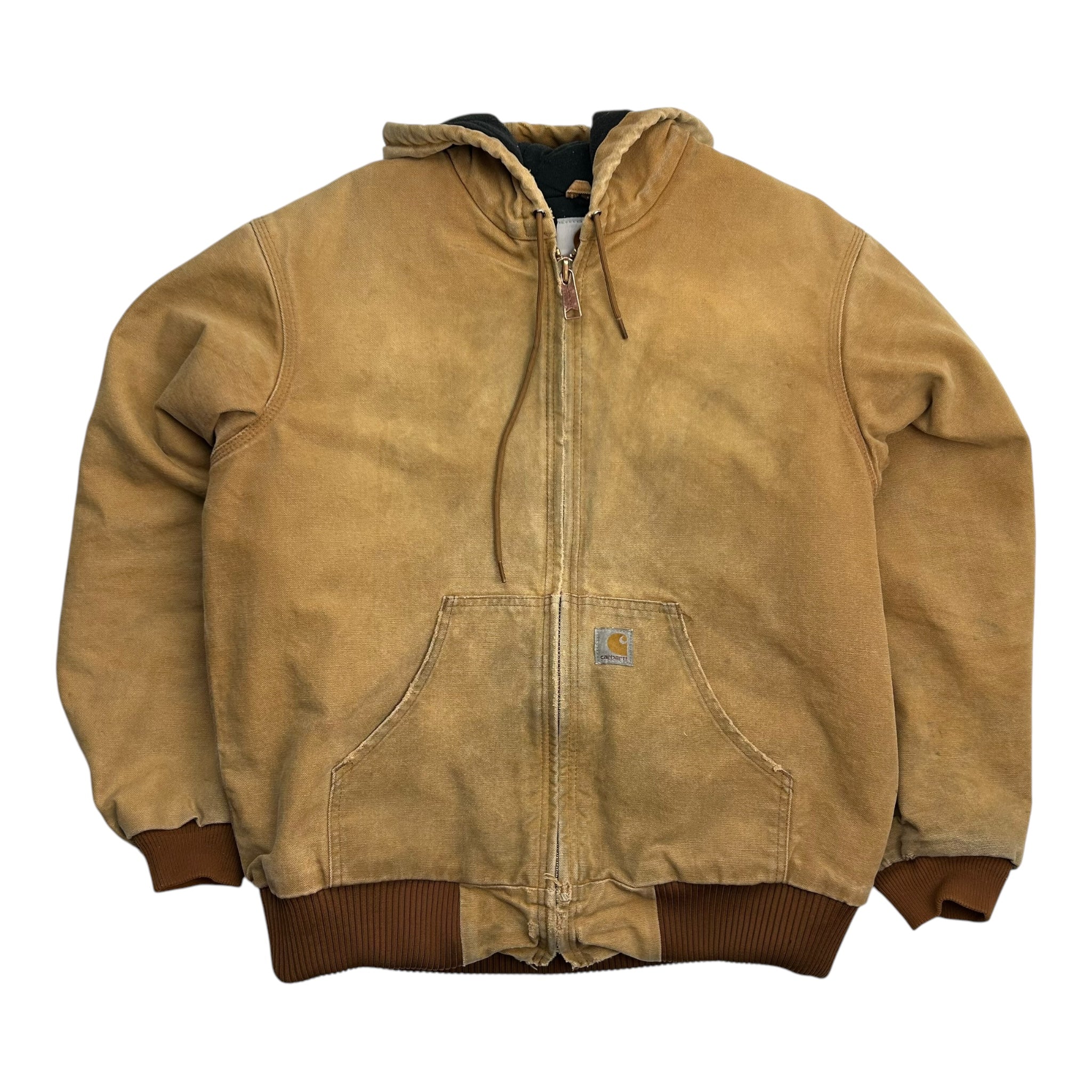 Vintage Carhartt Hooded Detroit Jacket Faded Brown