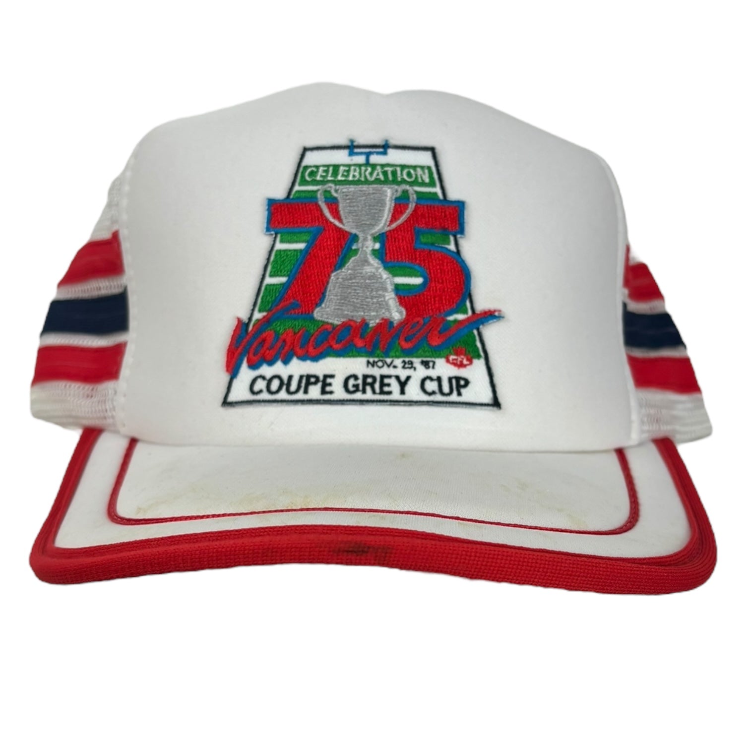 Vintage 1987 Vancouver Coupe Grey Cup SnapBack Hat White